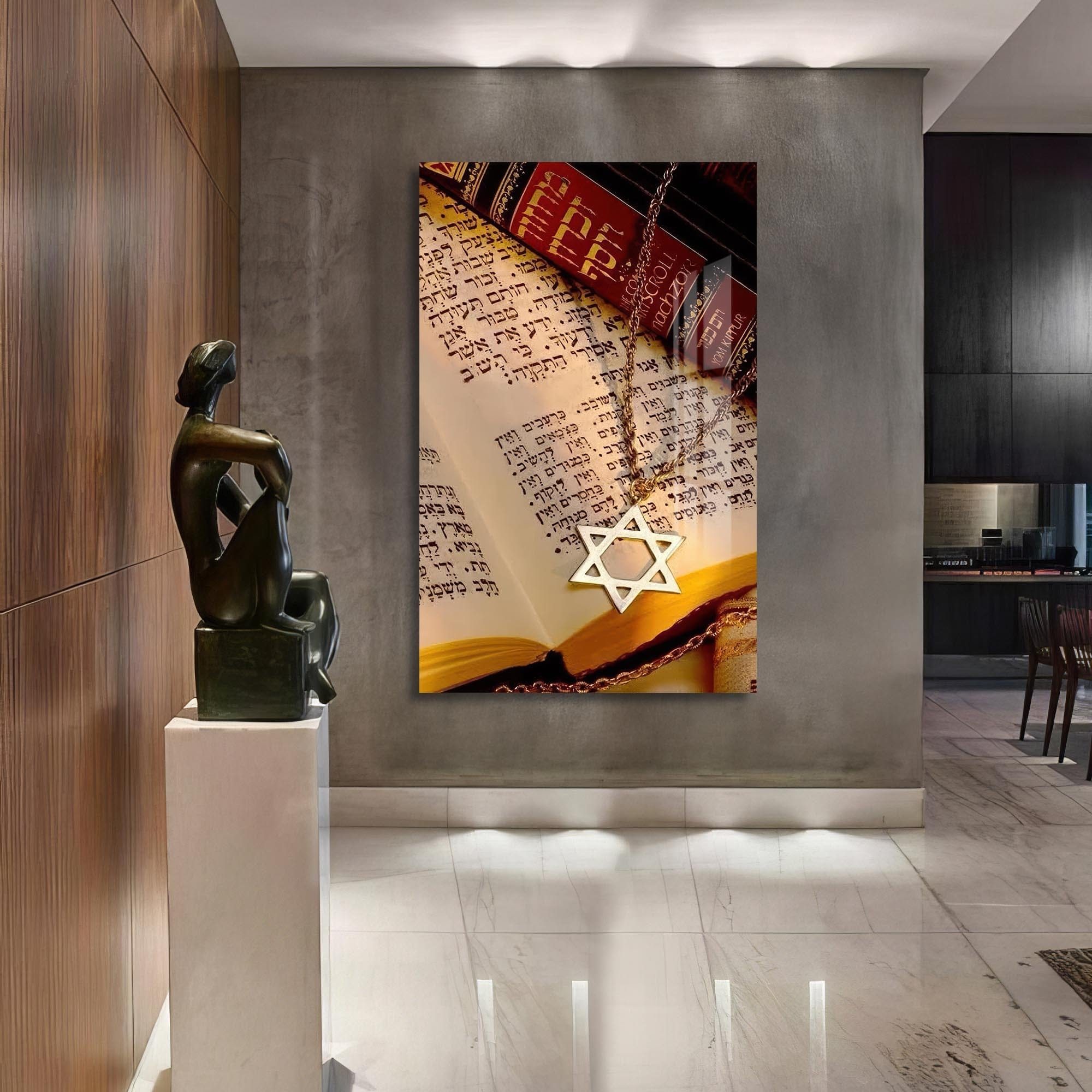 Artronauts Glass Print Star of Covenant- Judaism Tempered Glass Wall Art