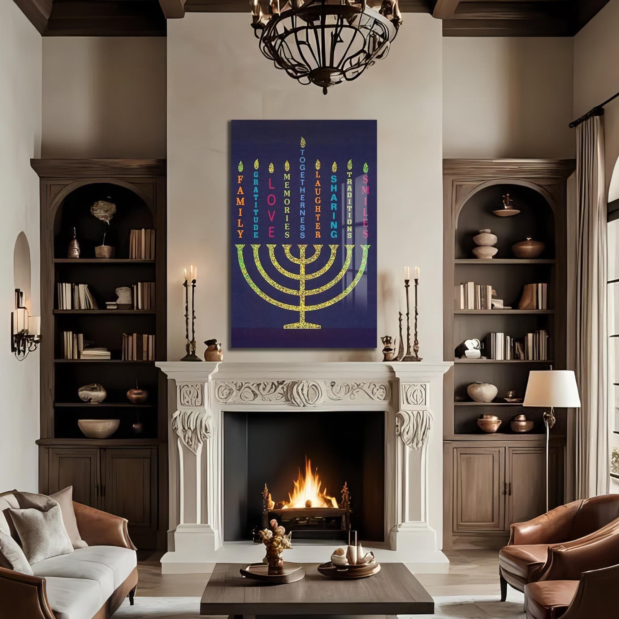 Artronauts Glass Print Names of Love- Judaism Tempered Glass Wall Art