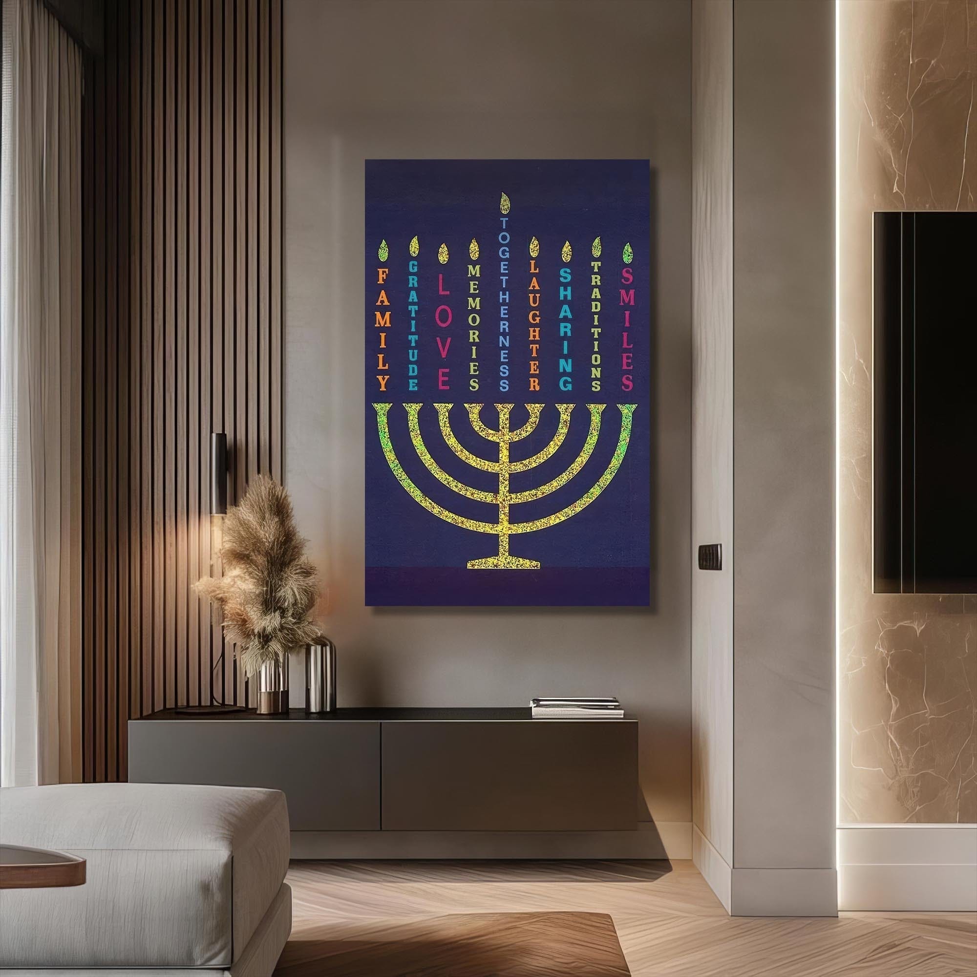 Artronauts Glass Print Names of Love- Judaism Tempered Glass Wall Art