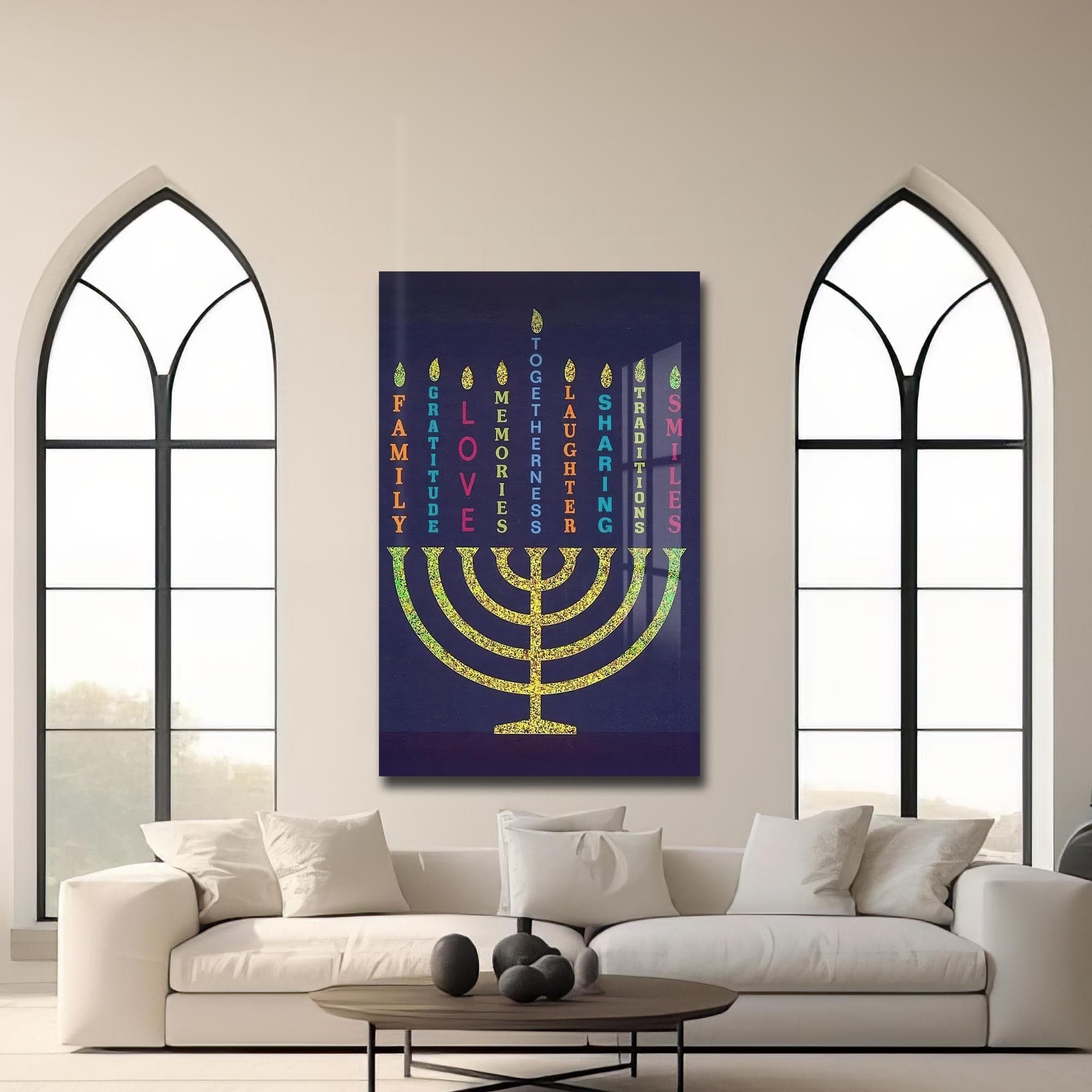 Artronauts Glass Print Names of Love- Judaism Tempered Glass Wall Art