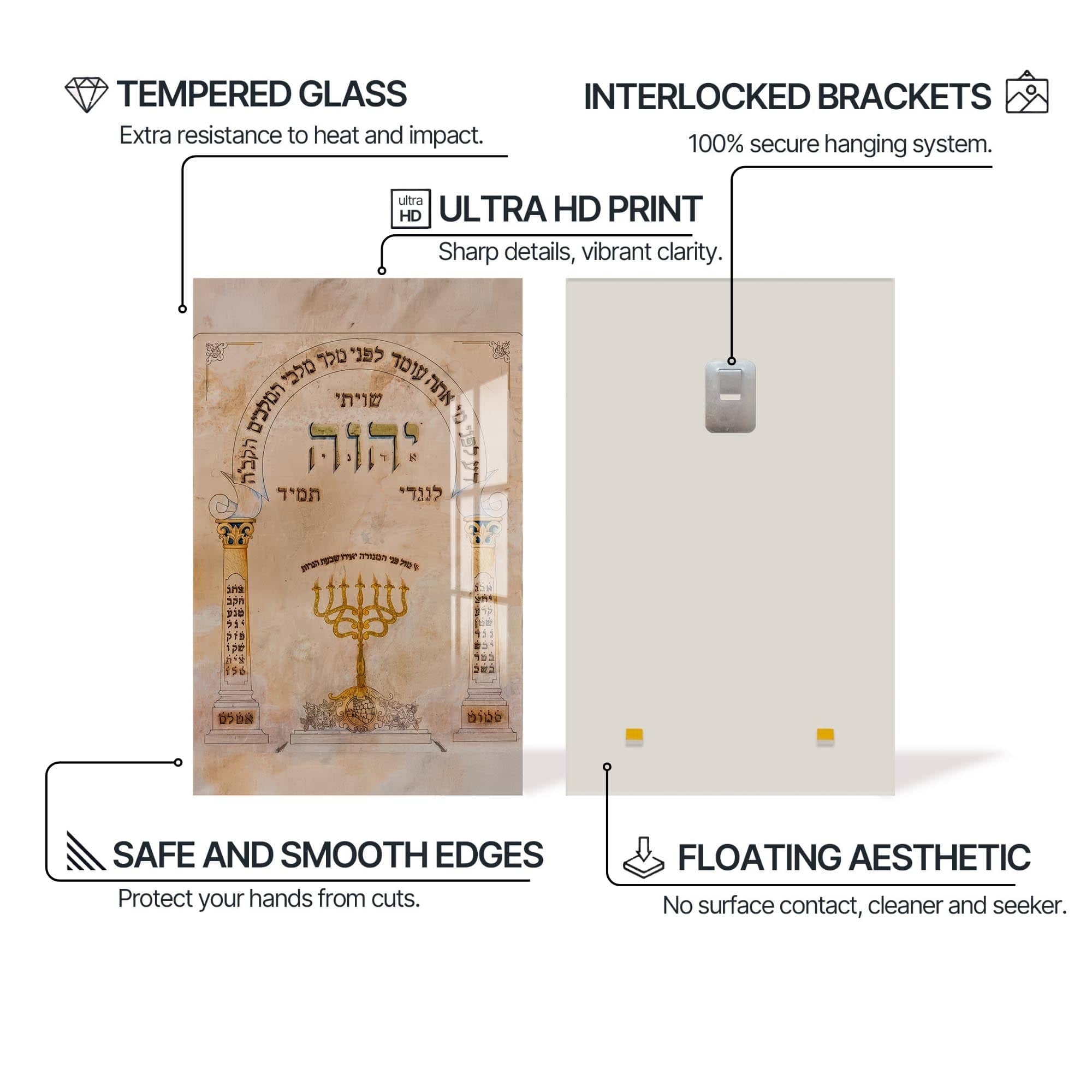 Artronauts Glass Print Light of the Sanctuary- Judaism Tempered Glass Wall Art