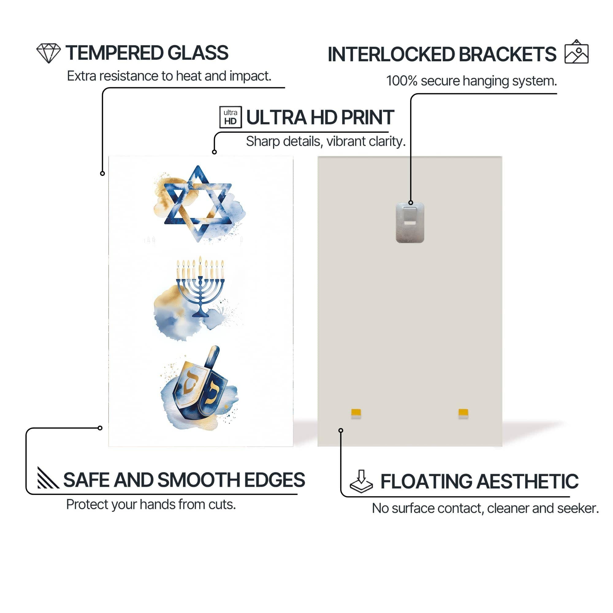 Artronauts Glass Print Sacred Symbols- Judaism Tempered Glass Wall Art