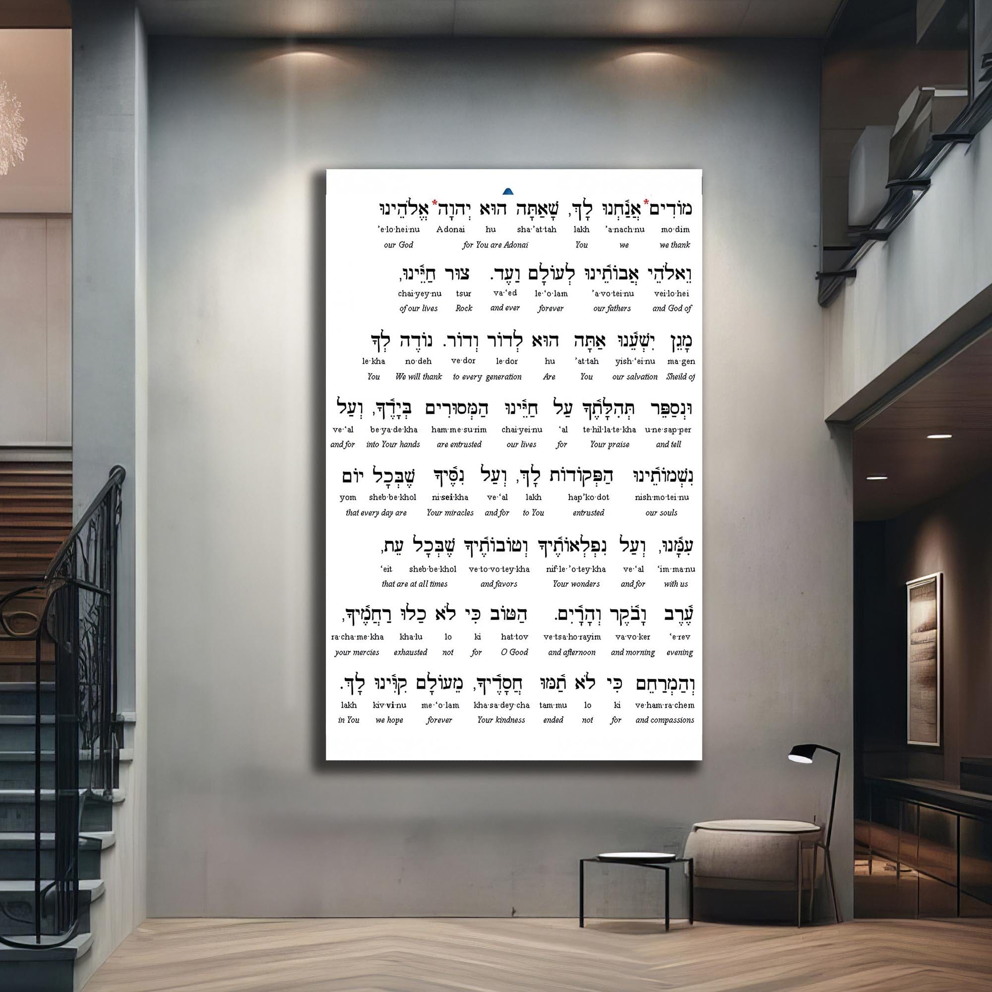Artronauts Glass Print Modeh Ani- Judaism Tempered Glass Wall Art