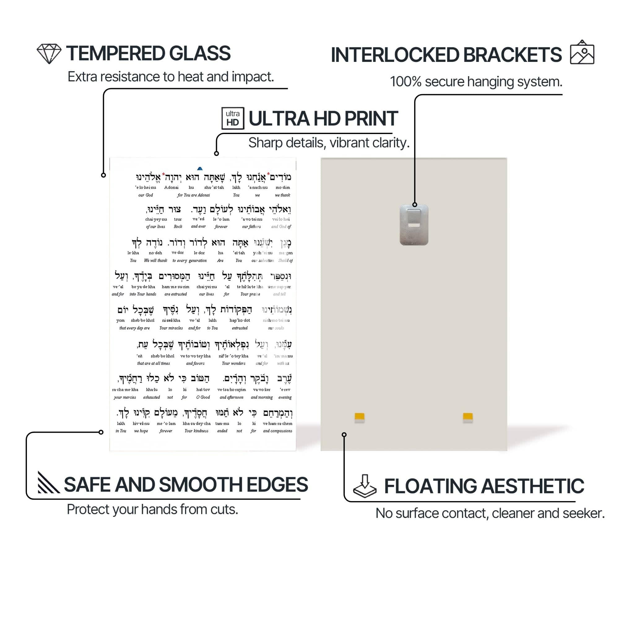 Artronauts Glass Print Modeh Ani- Judaism Tempered Glass Wall Art