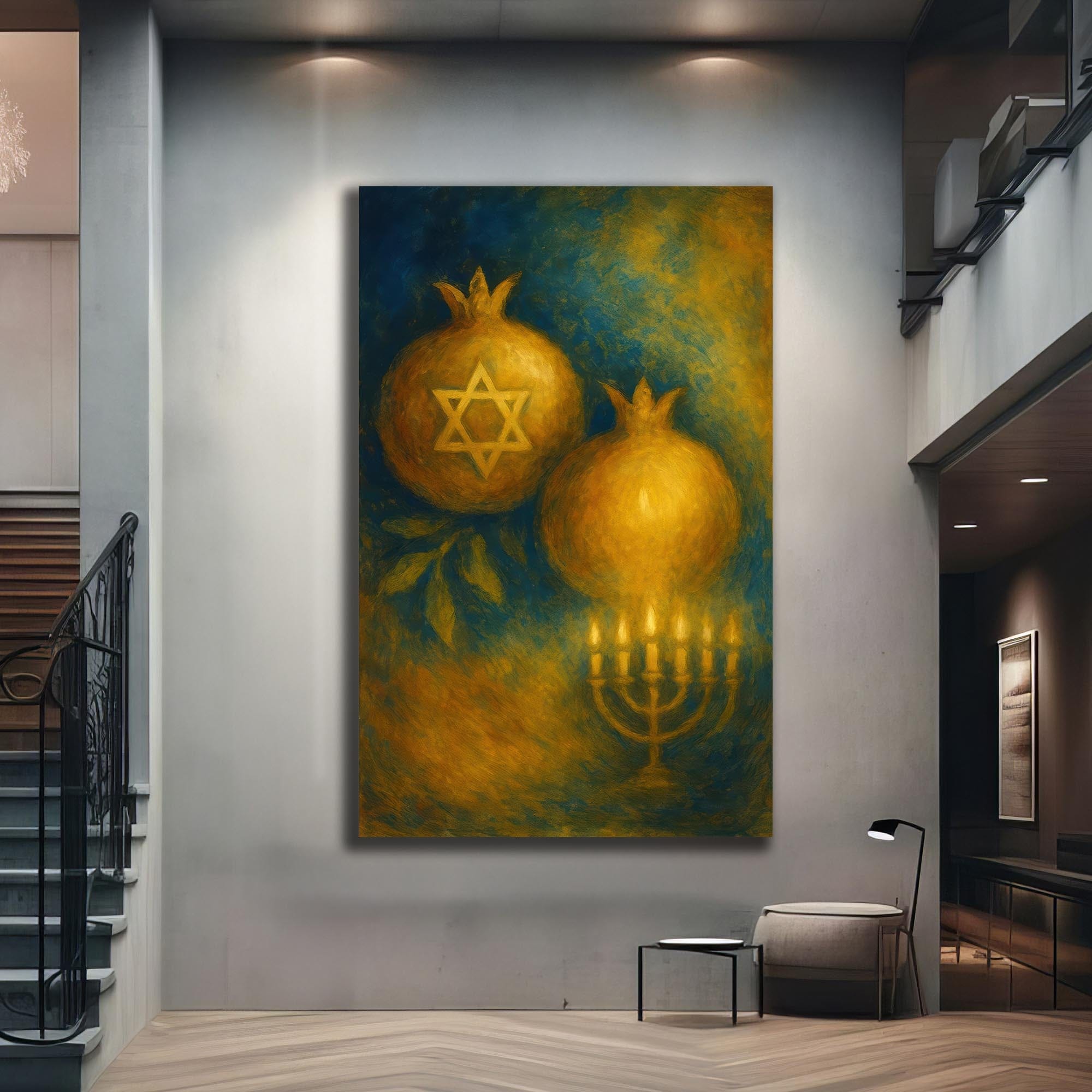Artronauts Glass Print Hanukkah Blessing- Judaism Tempered Glass Wall Art