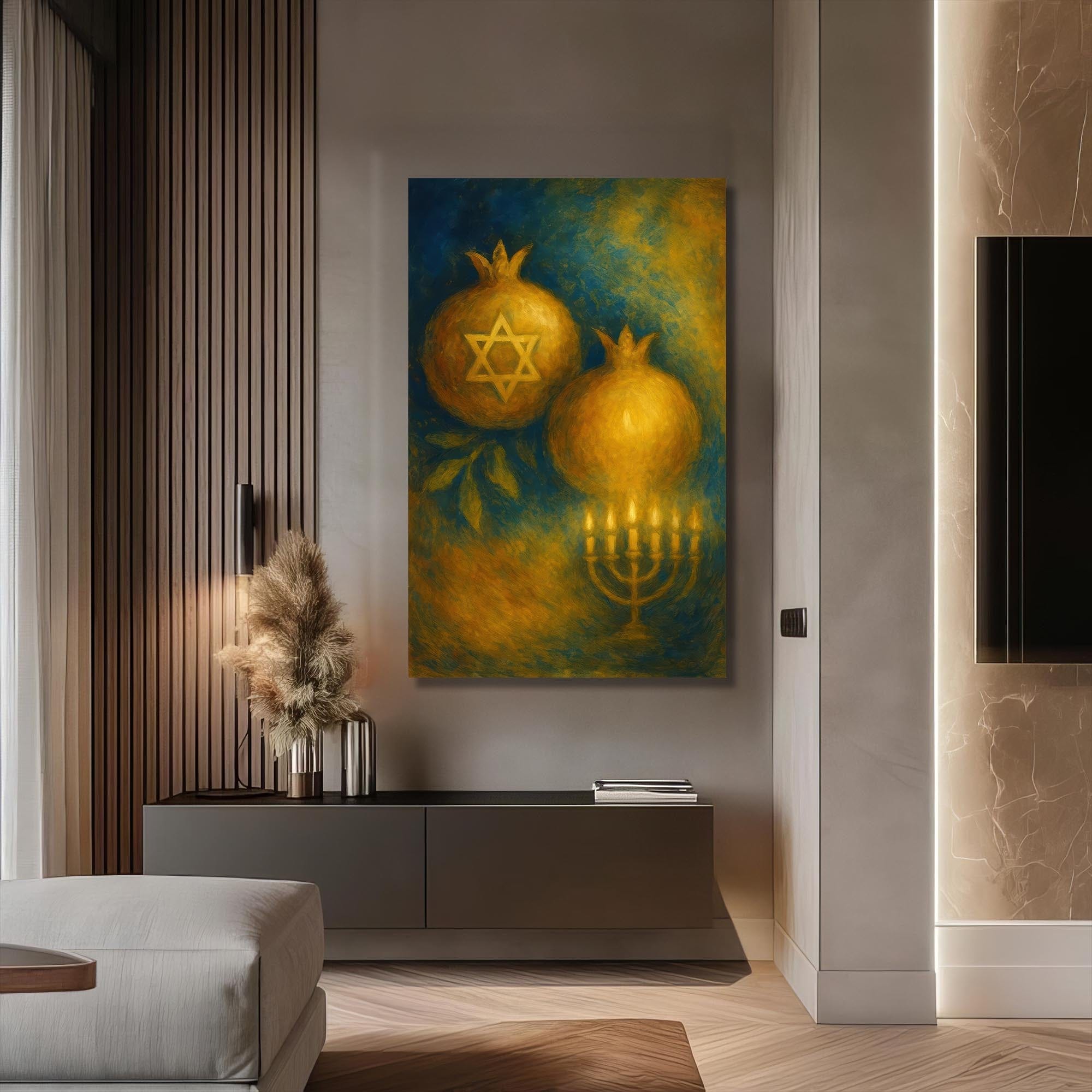 Artronauts Glass Print Hanukkah Blessing- Judaism Tempered Glass Wall Art