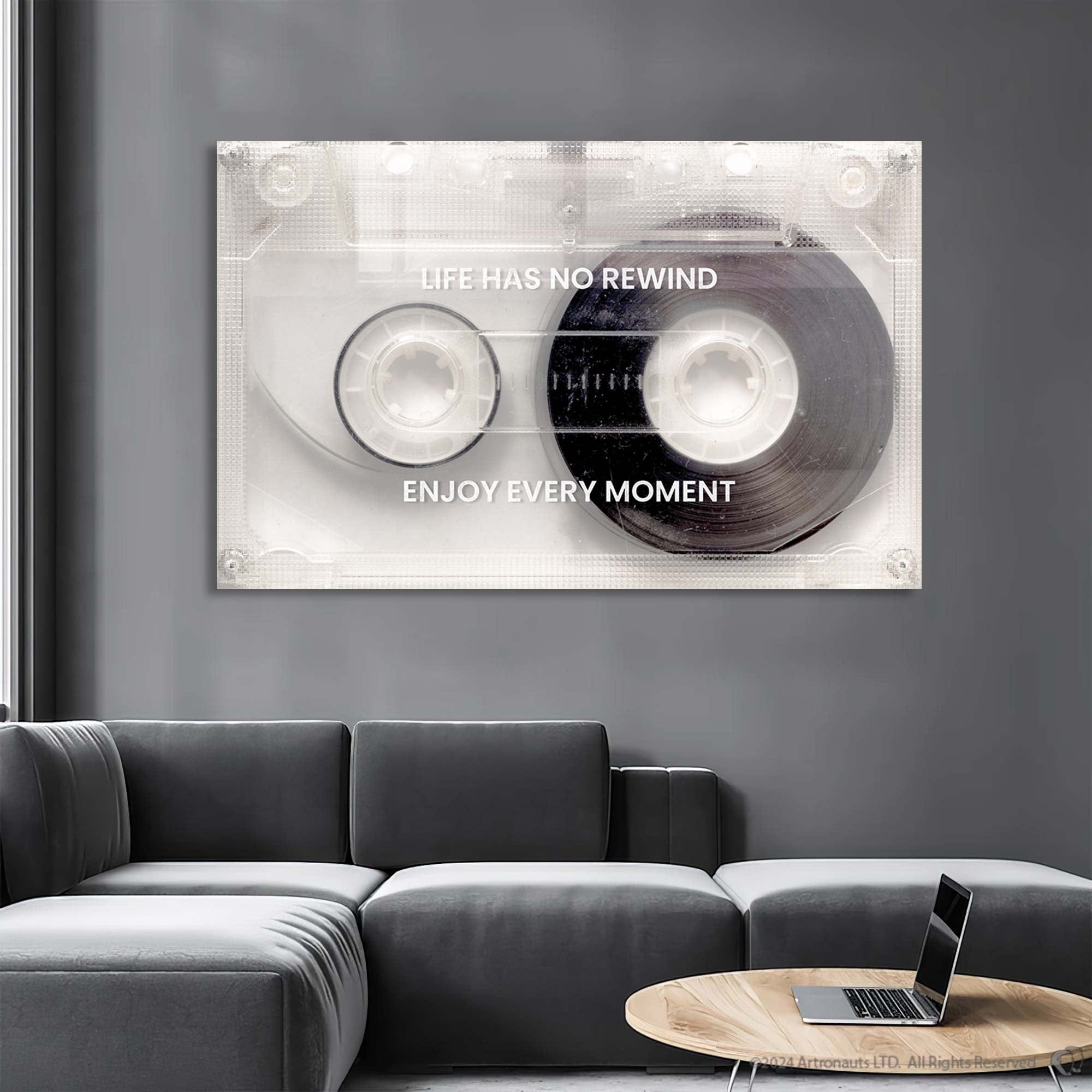 Artronauts Glass Print No Rewind - Tempered Glass Wall Art