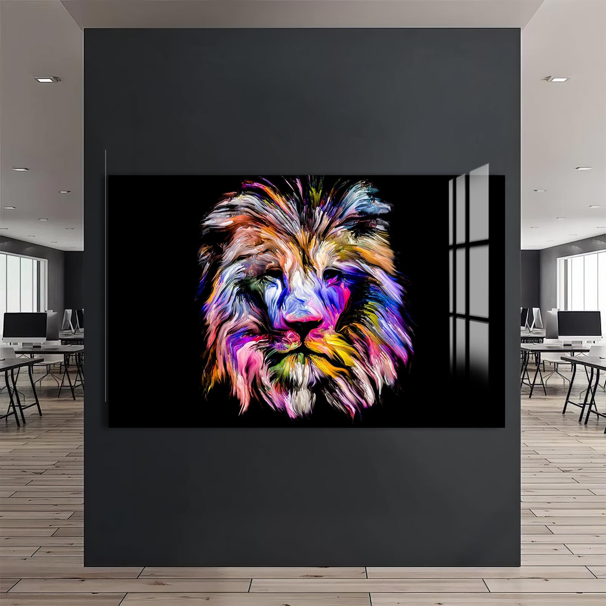 Artronauts Glass Print Chromatic Mane Lion – Animal Tempered Glass Wall Art