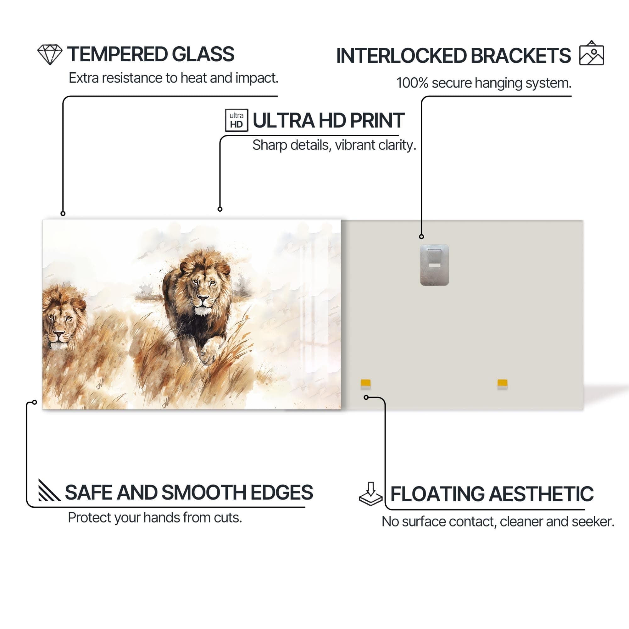 Artronauts Glass Print Savannah Charge – Animal Tempered Glass Wall Art