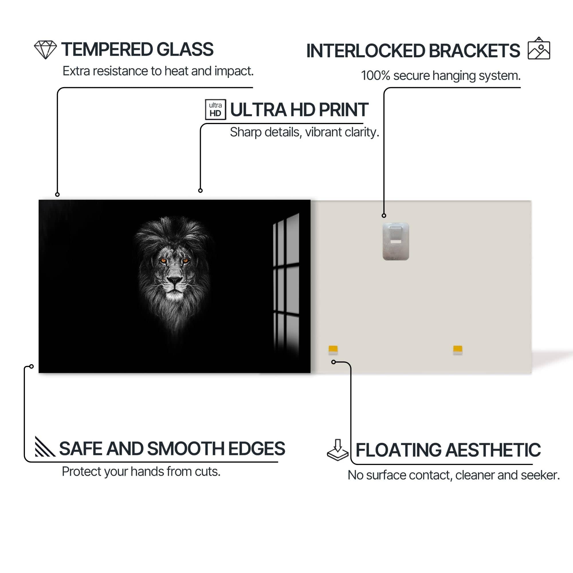 Artronauts Glass Print Midnight Alpha – Animal Tempered Glass Wall Art
