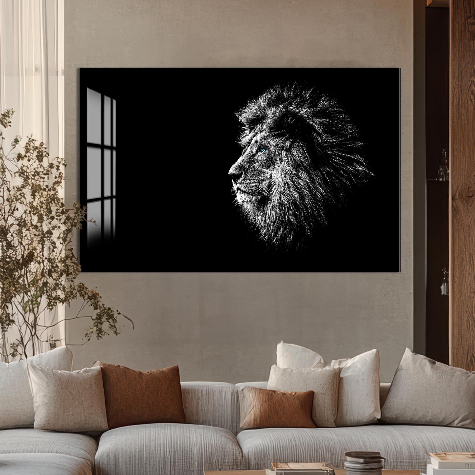 Artronauts Glass Print Shadow Profile Lion – Animal Tempered Glass Wall Art