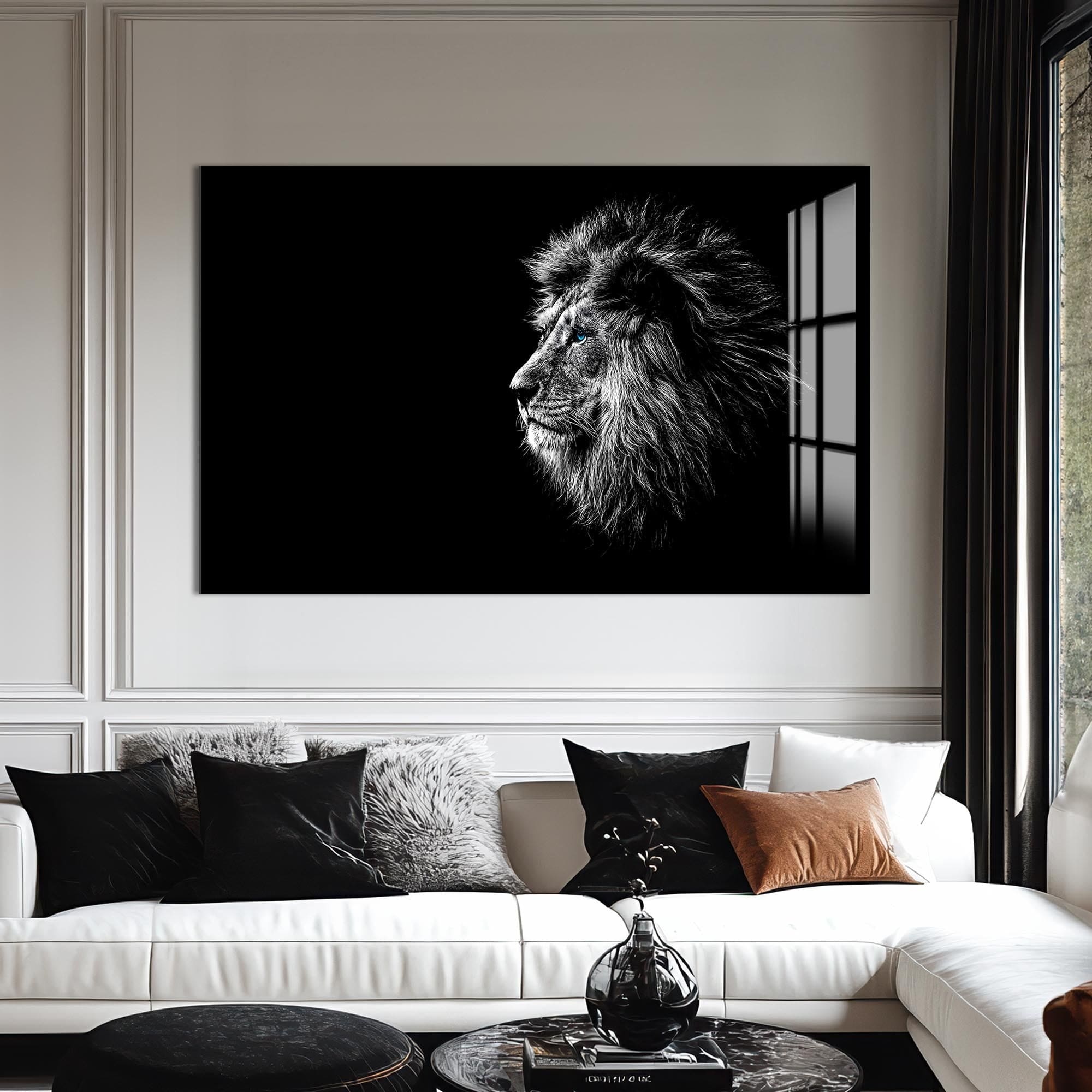 Artronauts Glass Print Shadow Profile Lion – Animal Tempered Glass Wall Art