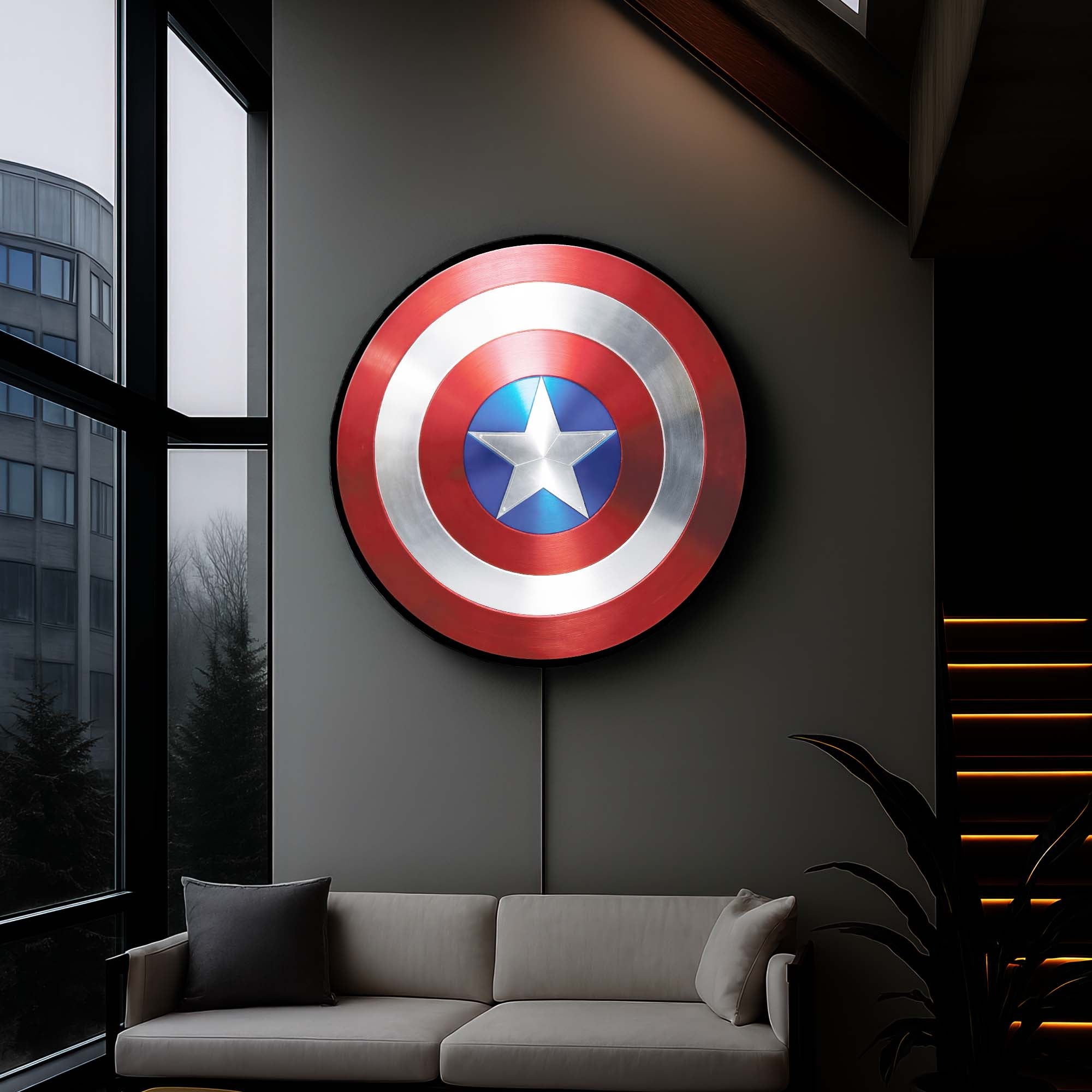 Shield - Backlit Tempered Glass Wall Art
