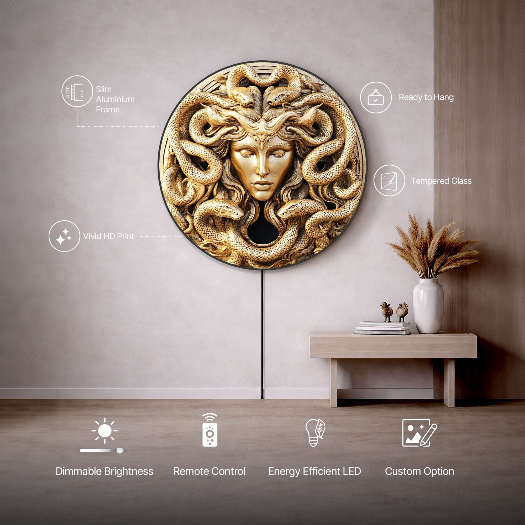 Artronauts Glass Print MEDUSA - Lumi™ LED Glass Wall Art
