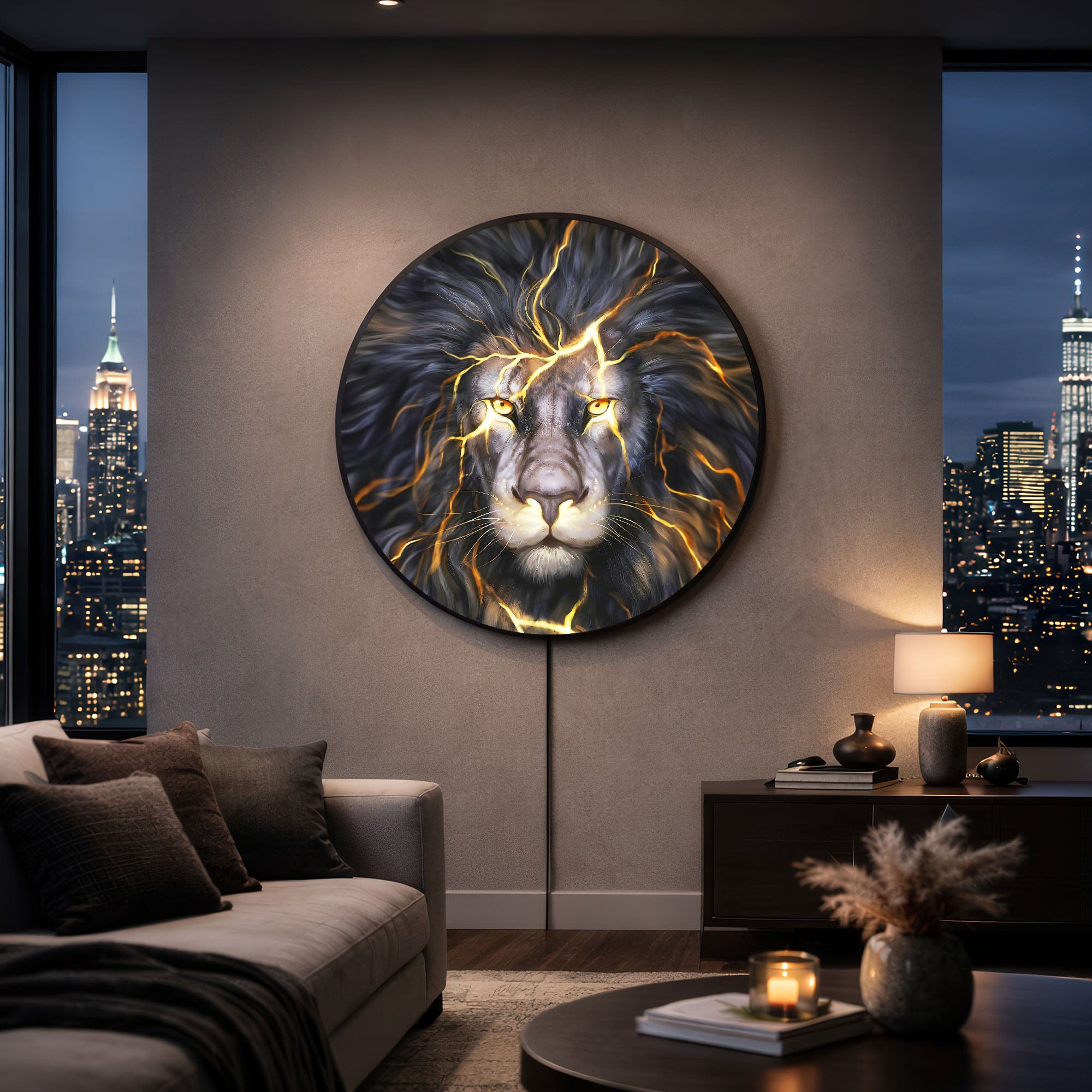 Artronauts Glass Print ZEUS LION - Lumi™ LED Glass Wall Art