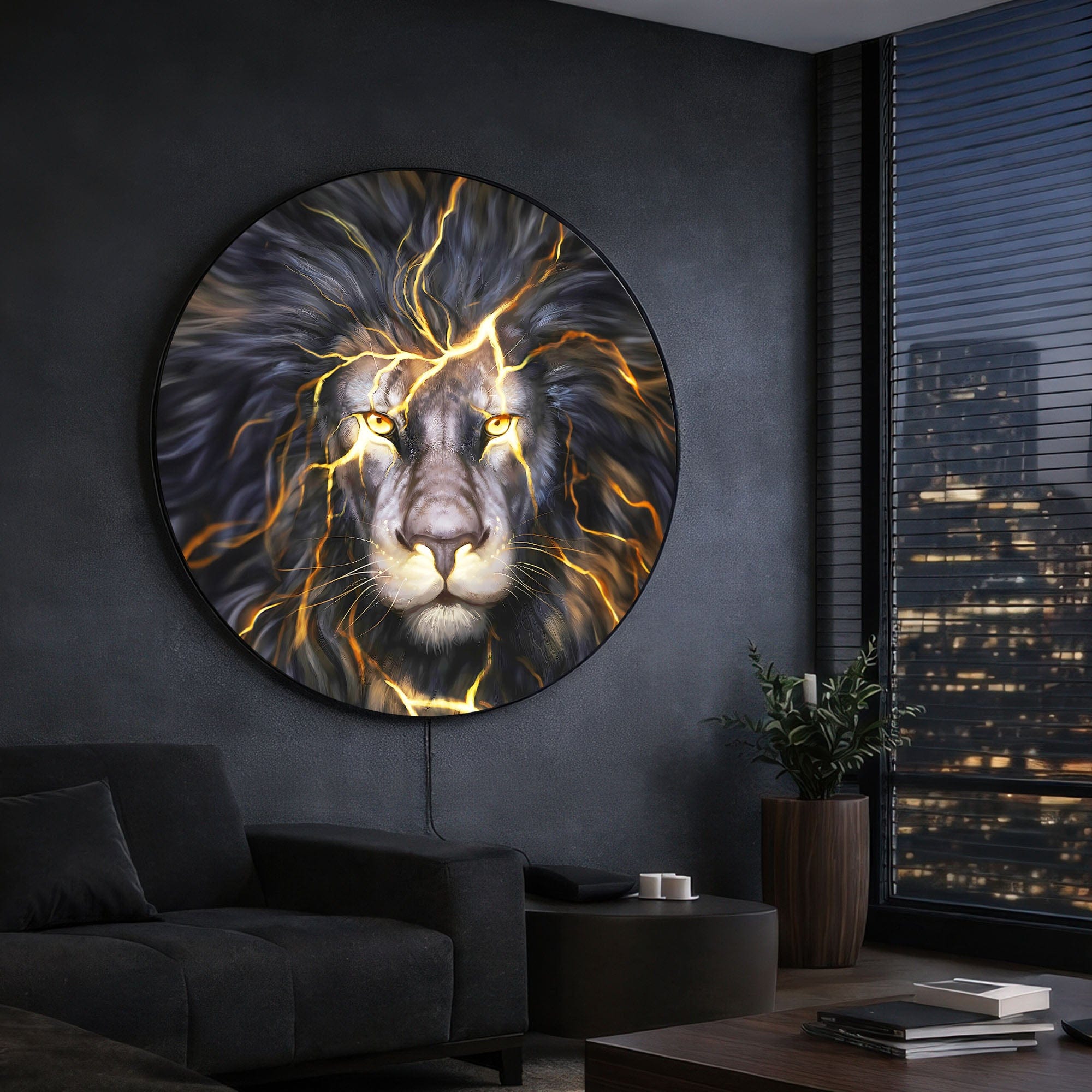 Artronauts Glass Print ZEUS LION - Lumi™ LED Glass Wall Art
