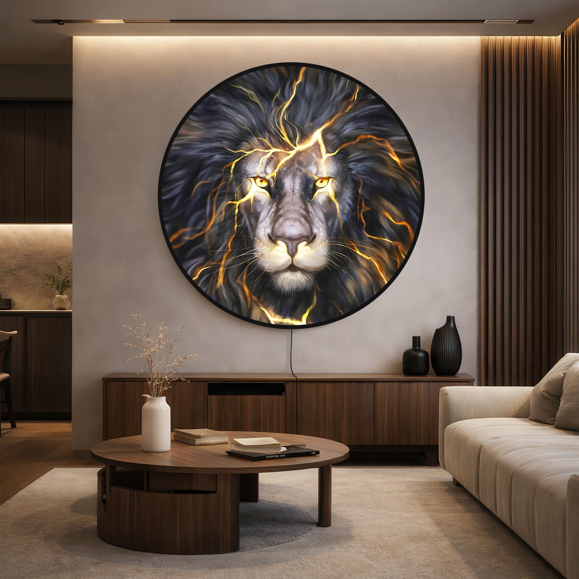 Artronauts Glass Print ZEUS LION - Lumi™ LED Glass Wall Art