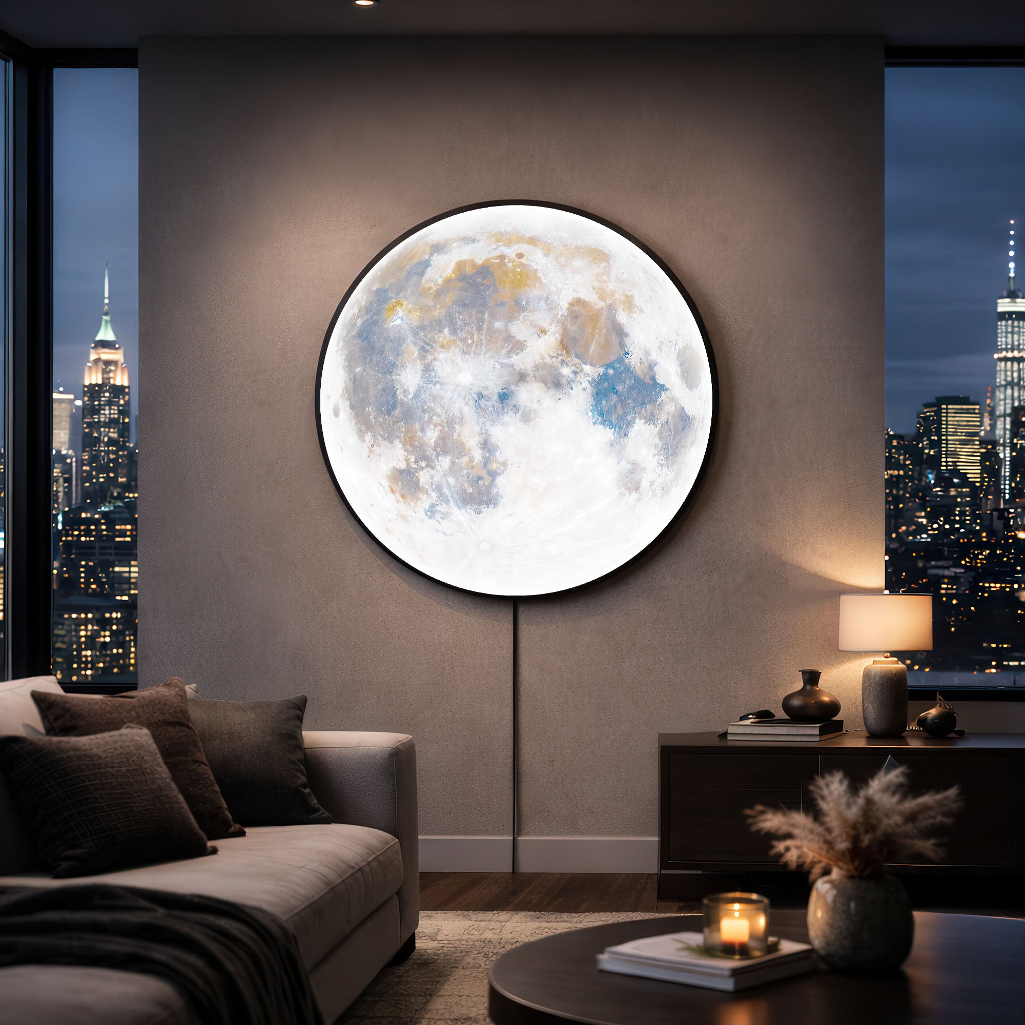 Artronauts Glass Print THE MOON - Lumi™ LED Glass Wall Art