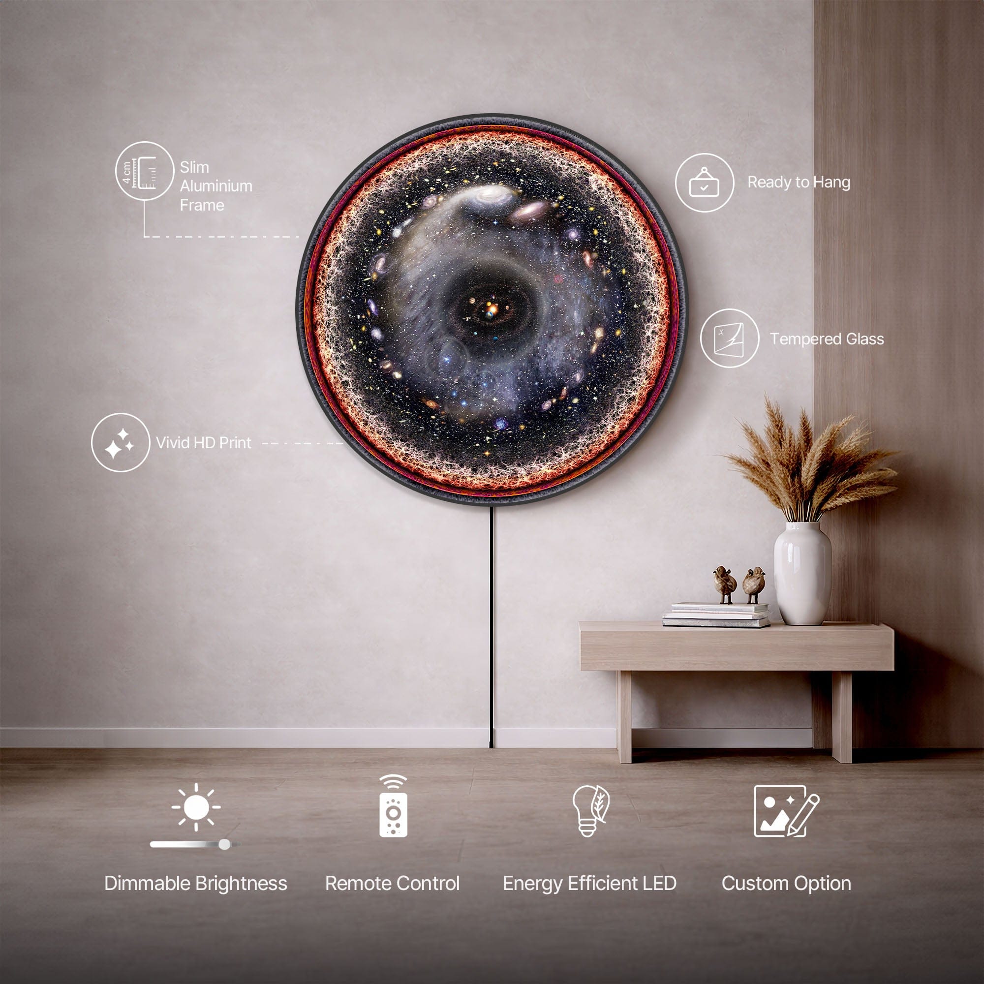 Artronauts Glass Print Universe - Lumi™ LED Glass Wall Art