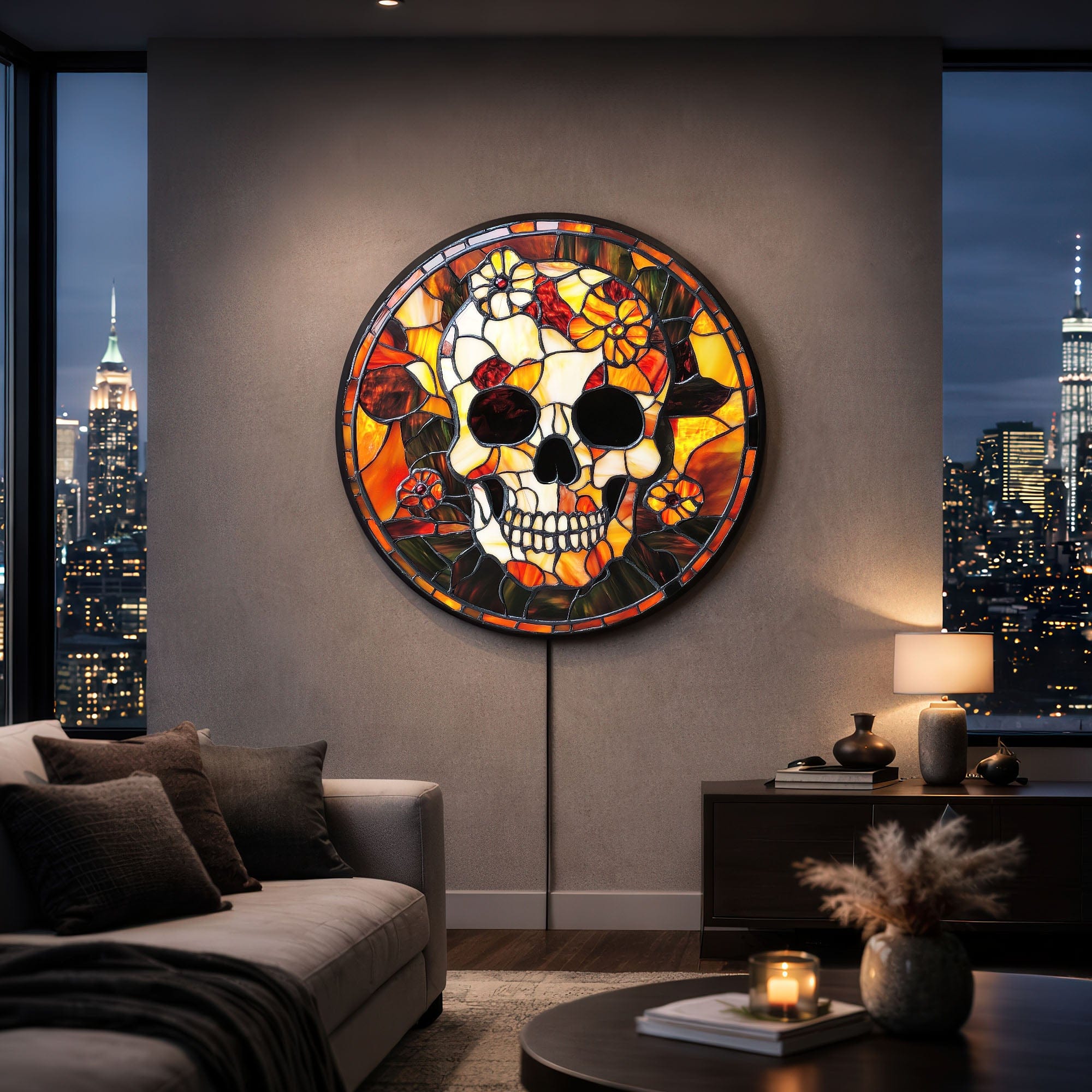 Artronauts Glass Print SKULL - Lumi™ LED Glass Wall Art