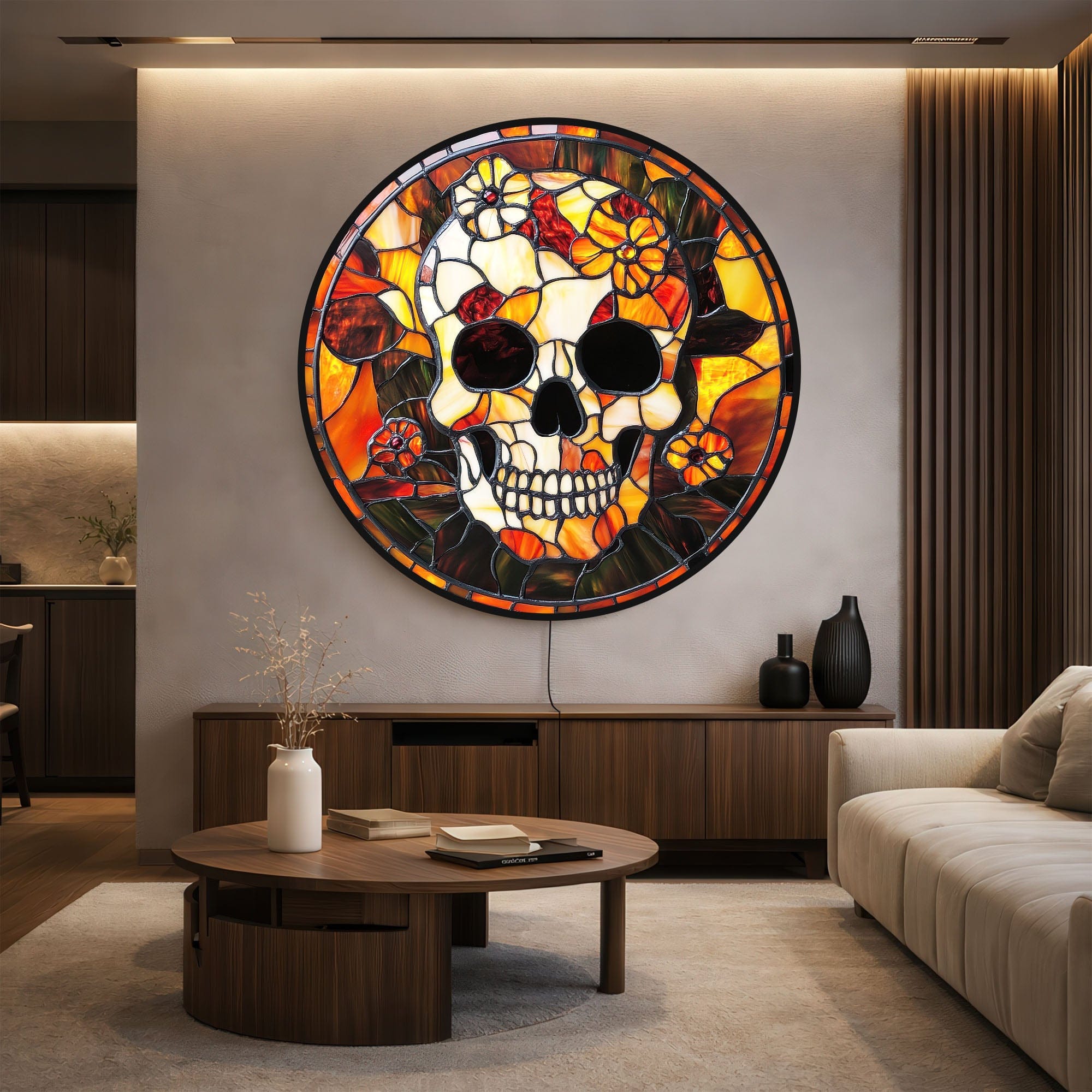 Artronauts Glass Print SKULL - Lumi™ LED Glass Wall Art