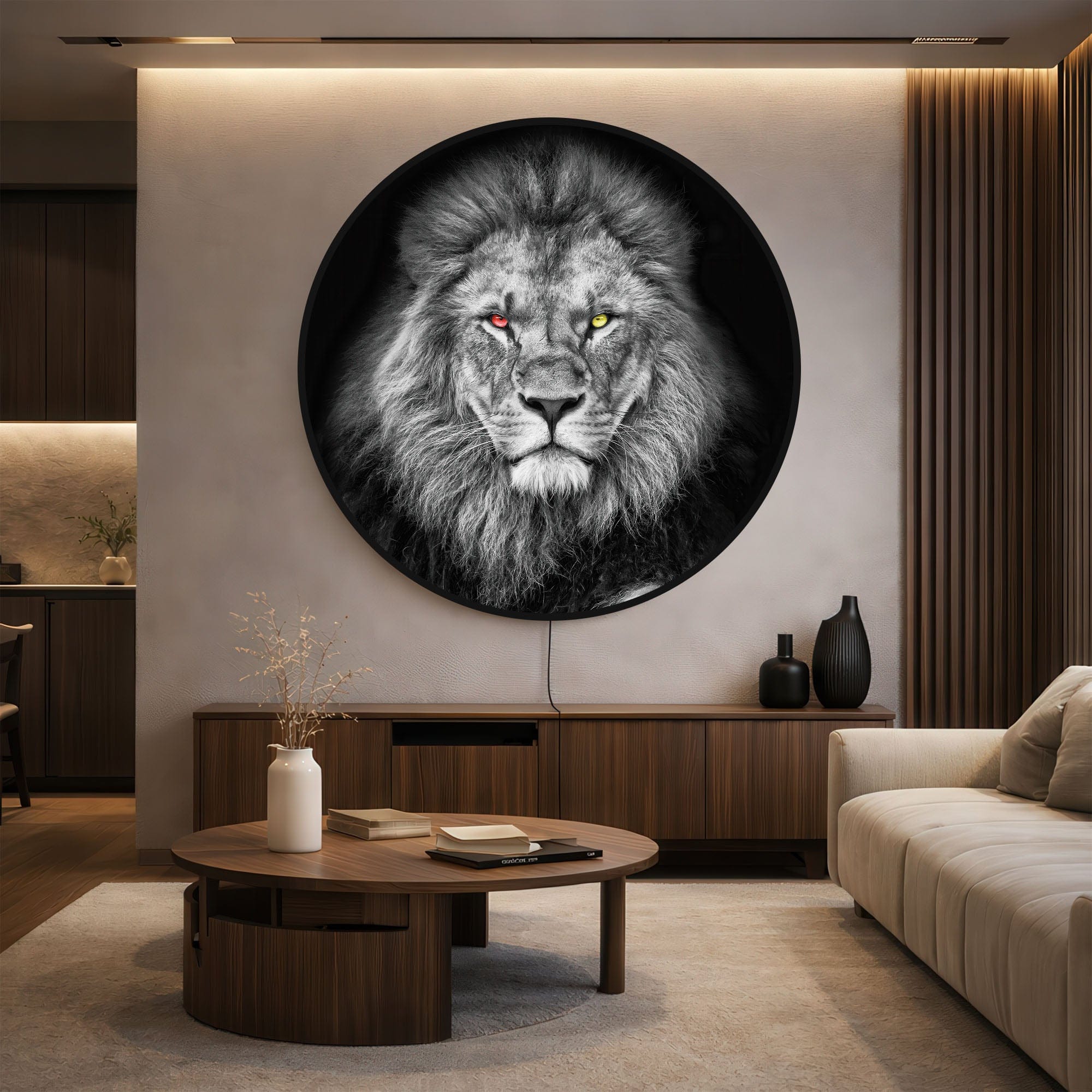 Artronauts Glass Print LION - Lumi™ LED Glass Wall Art
