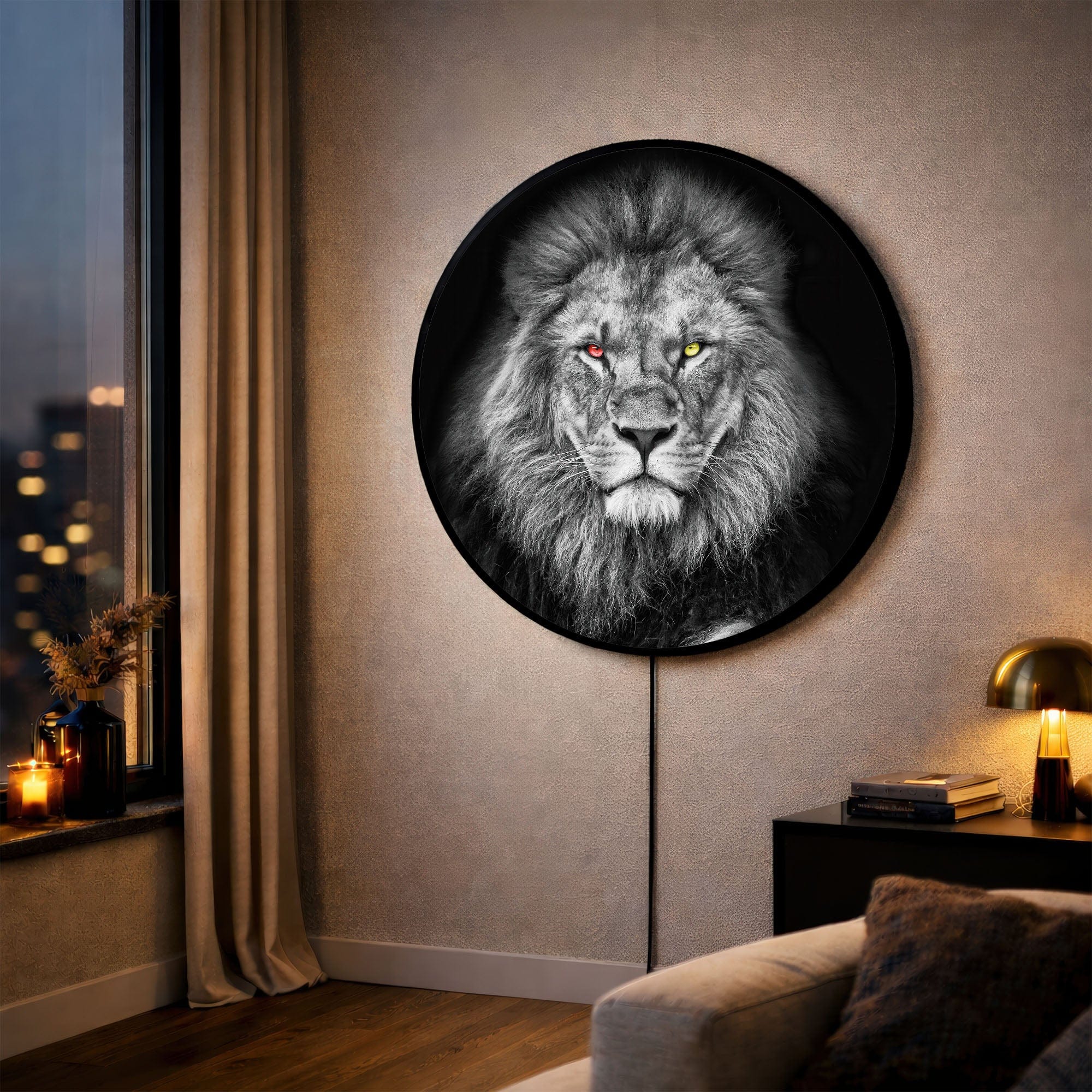 Artronauts Glass Print LION - Lumi™ LED Glass Wall Art