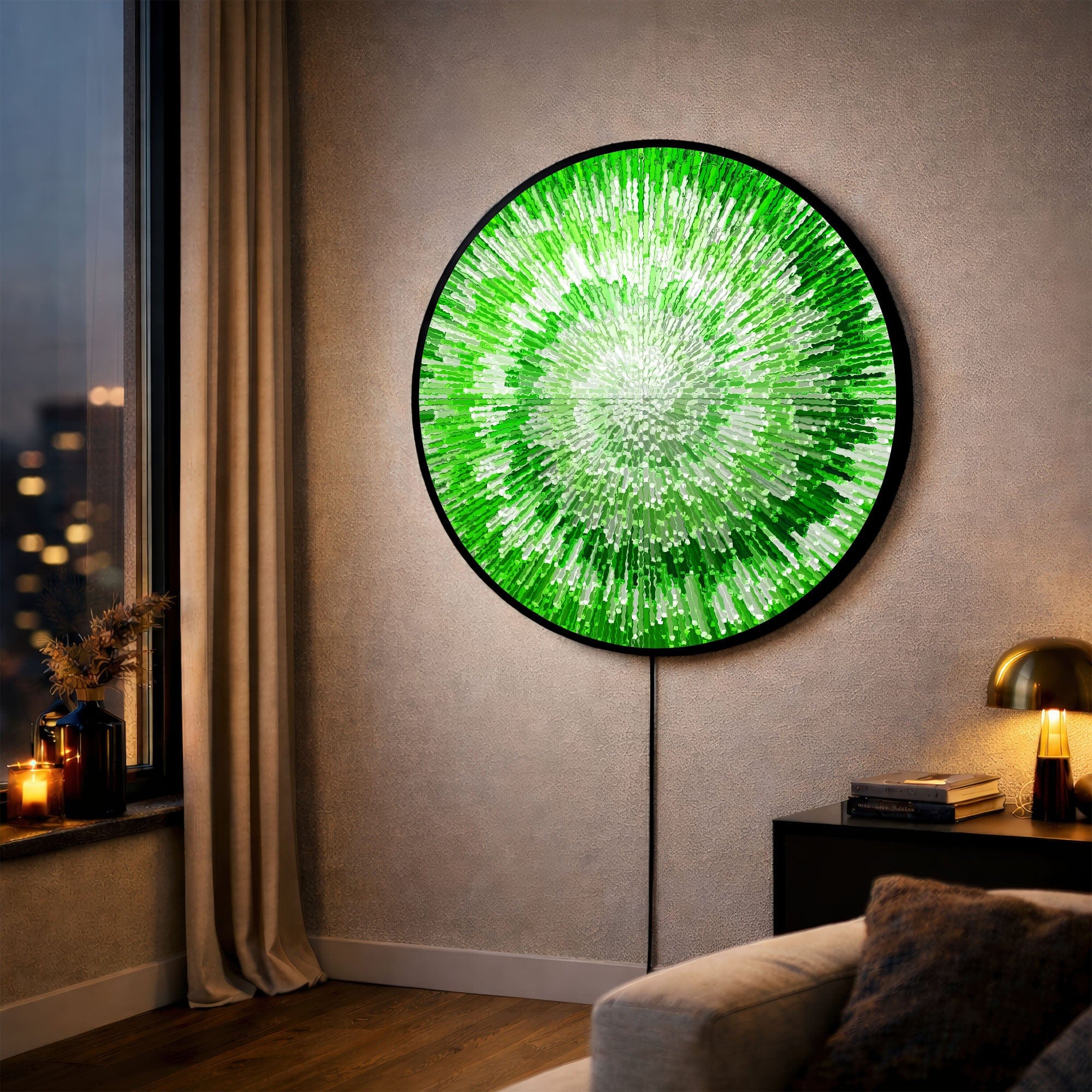 Artronauts Glass Print NOVA GREEN - Lumi™ LED Glass Wall Art