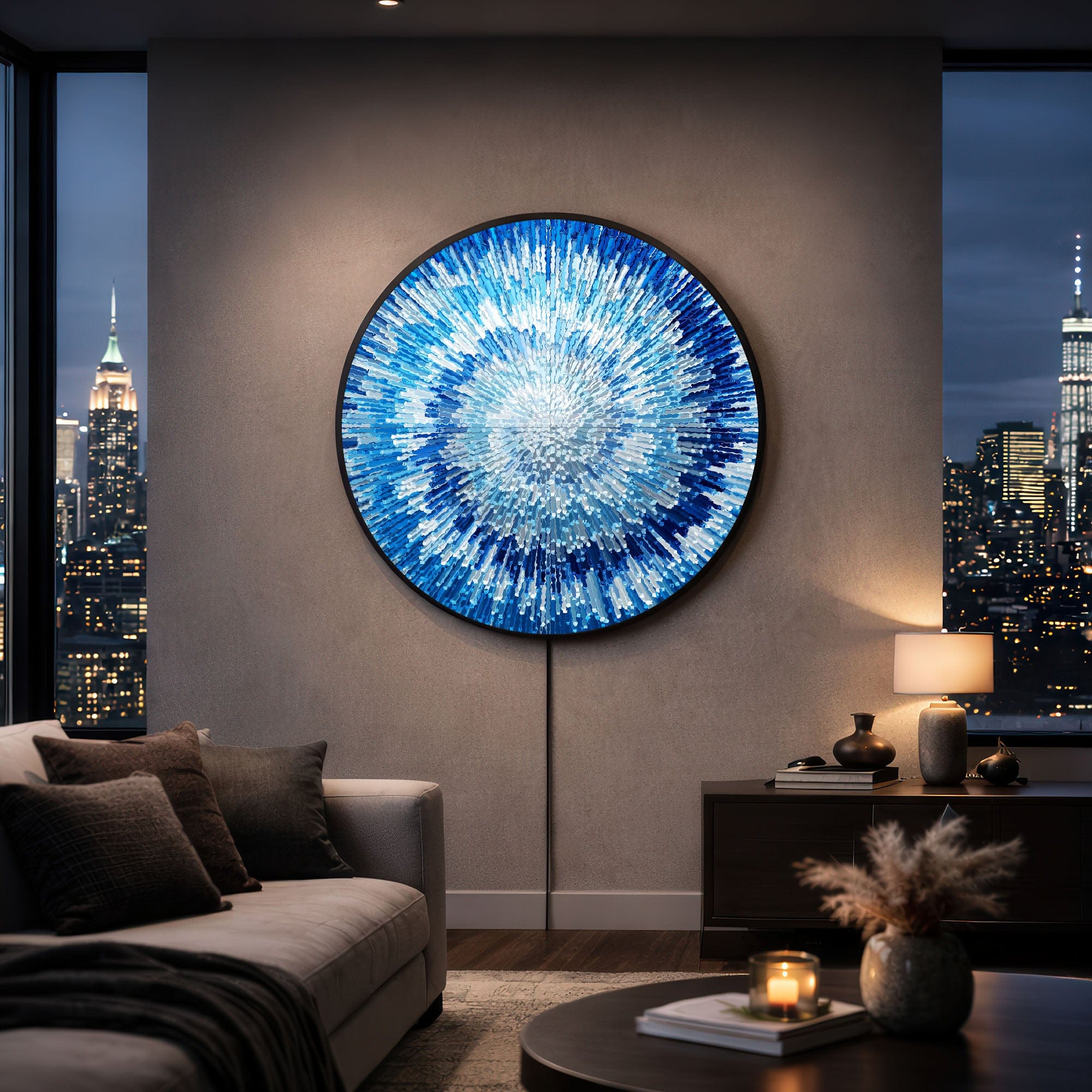 Artronauts Glass Print NOVA BLUE - Lumi™ LED Glass Wall Art