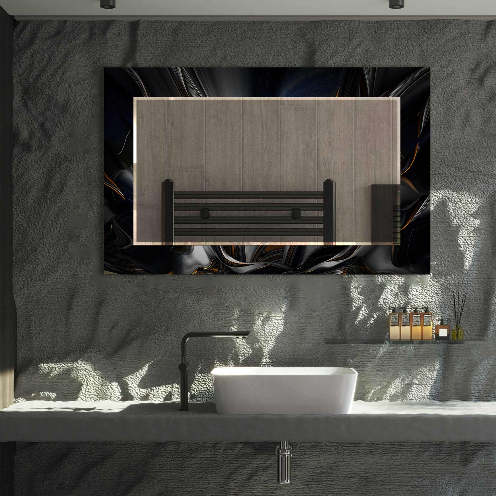 Artronauts Glass Print Abstract Floral Tempered Glass Mirror