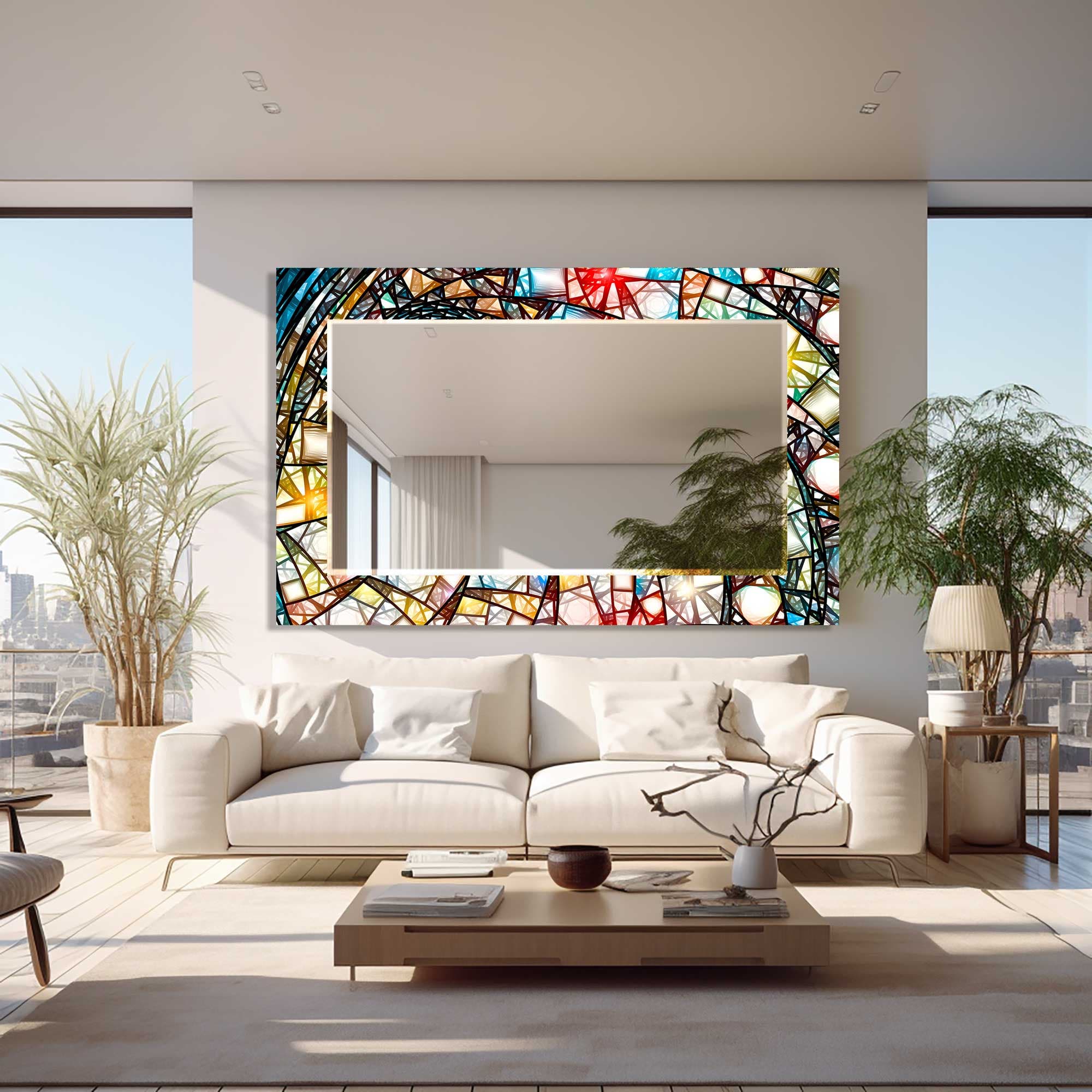 Artronauts Glass Print Coloured Pieces Tempered Glass Mirror