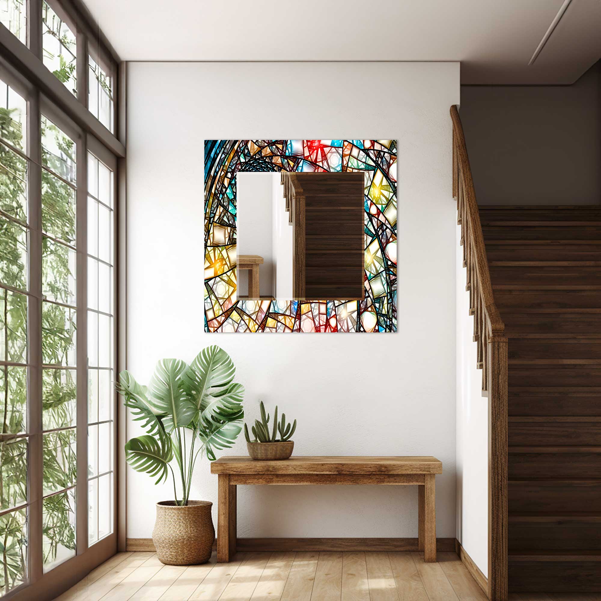 Artronauts Glass Print Coloured Pieces Tempered Glass Mirror