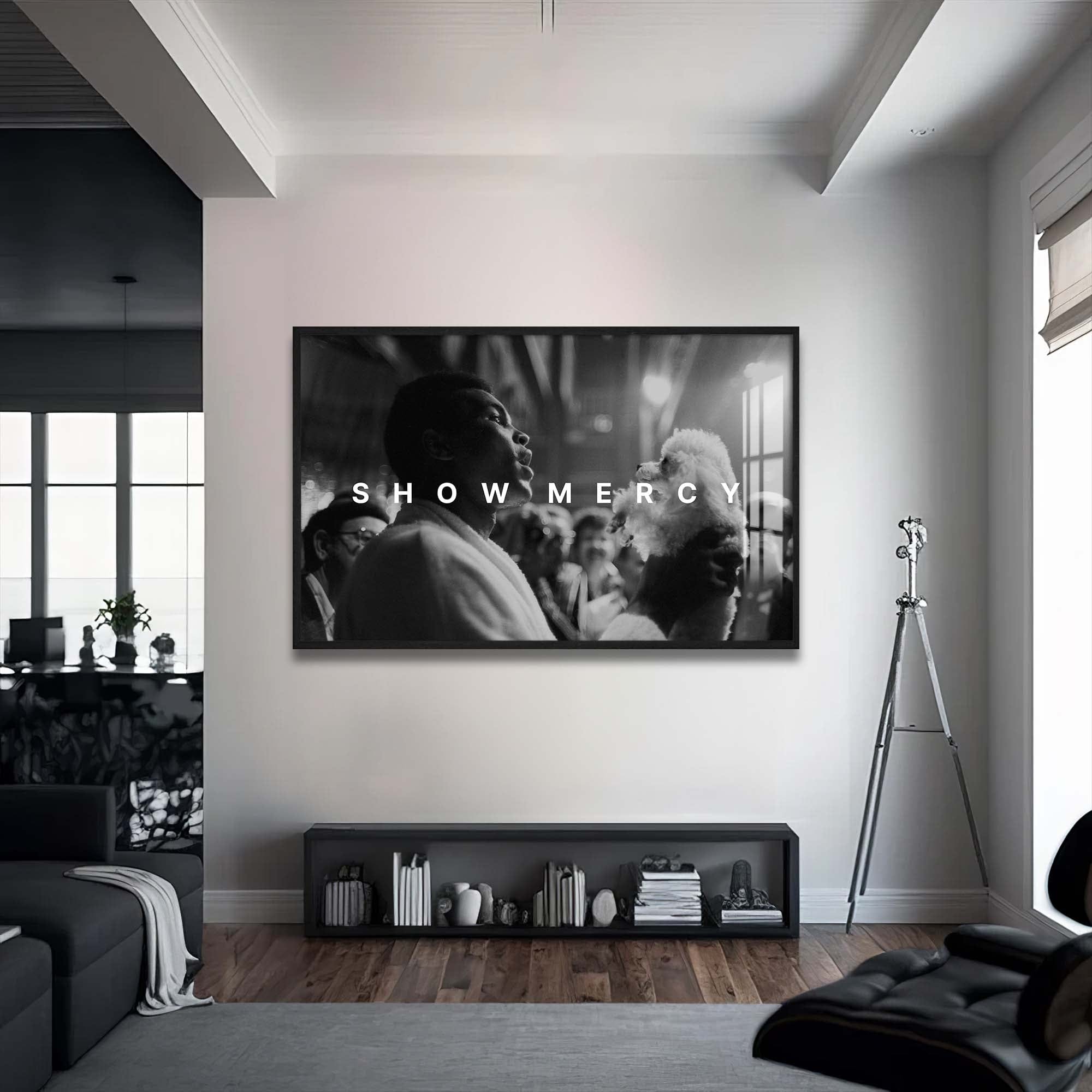 Artronauts Glass Print 72x46 cm | 28.3"x18.1" / Black Muhammad Ali - Show Mercy