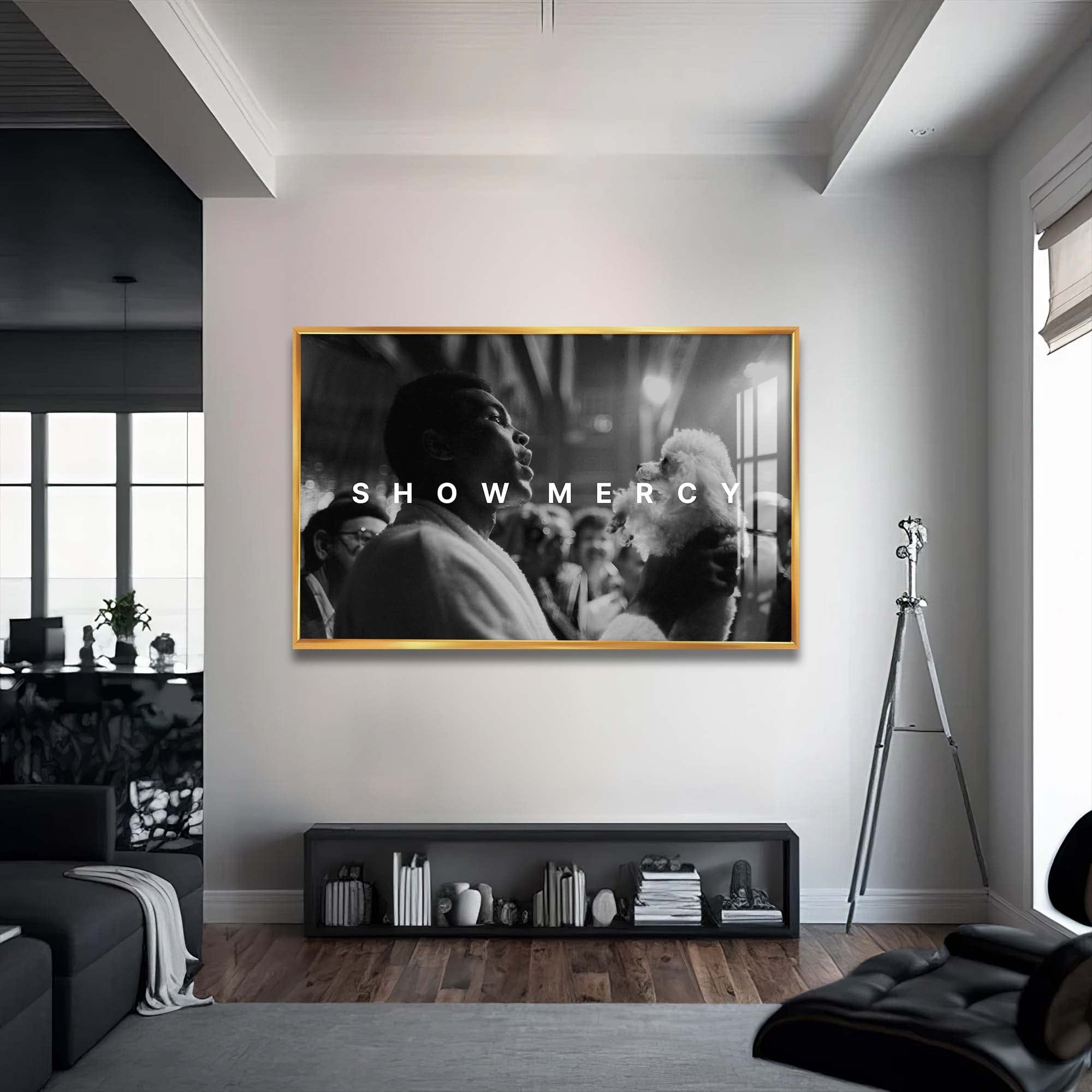 Artronauts Glass Print 72x46 cm | 28.3"x18.1" / Gold Muhammad Ali - Show Mercy