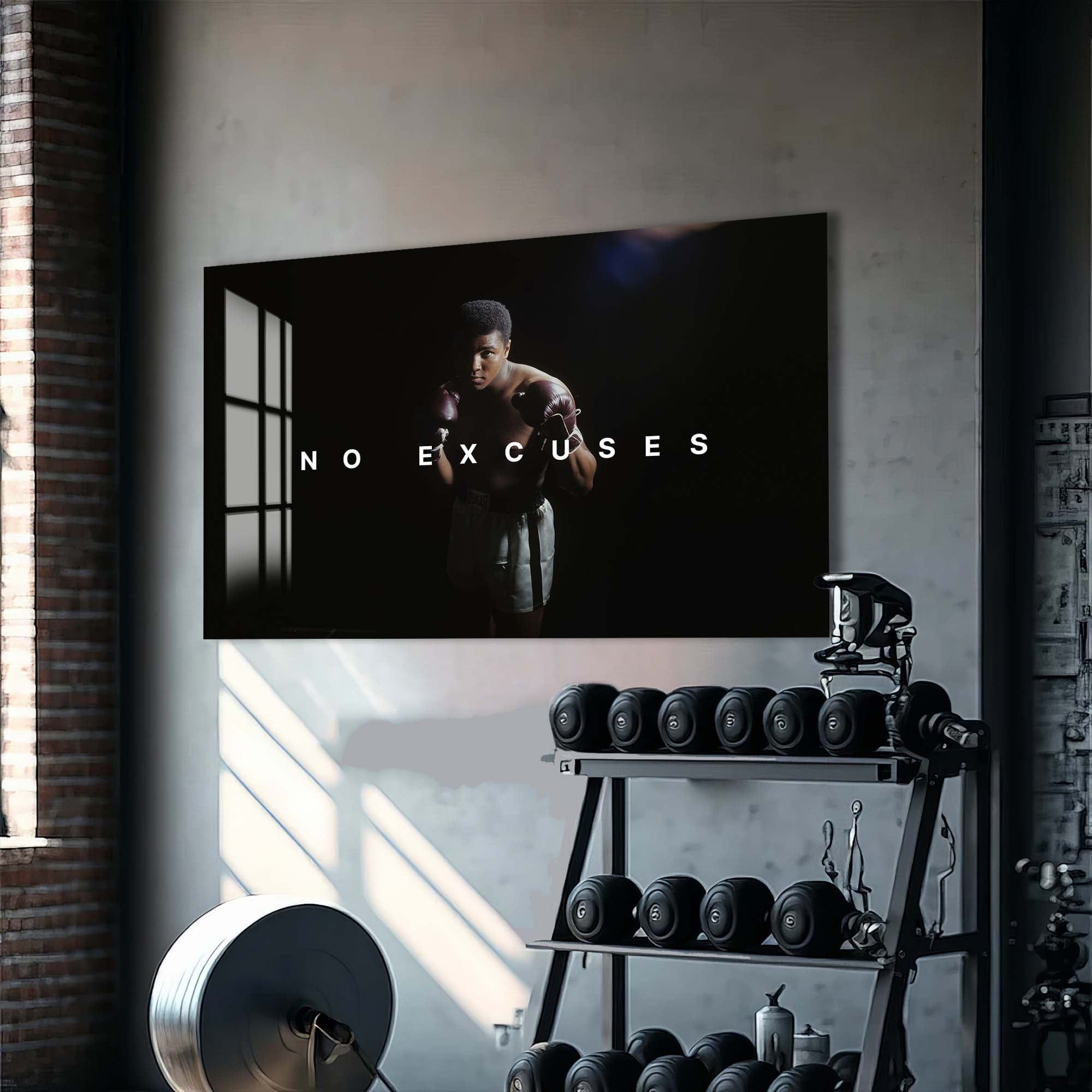 Artronauts Glass Print Muhammad Ali - No Excuse