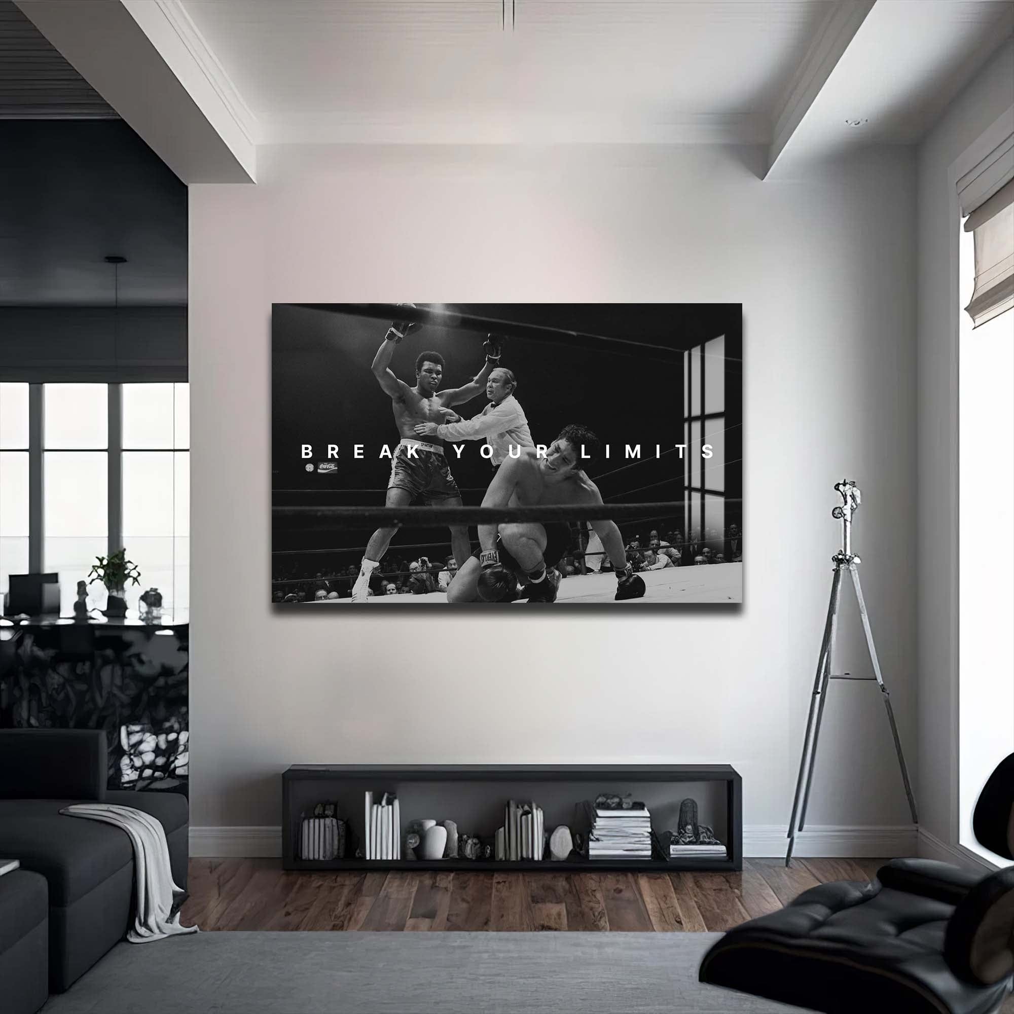 Artronauts Glass Print Muhammad Ali - Break Your Limits