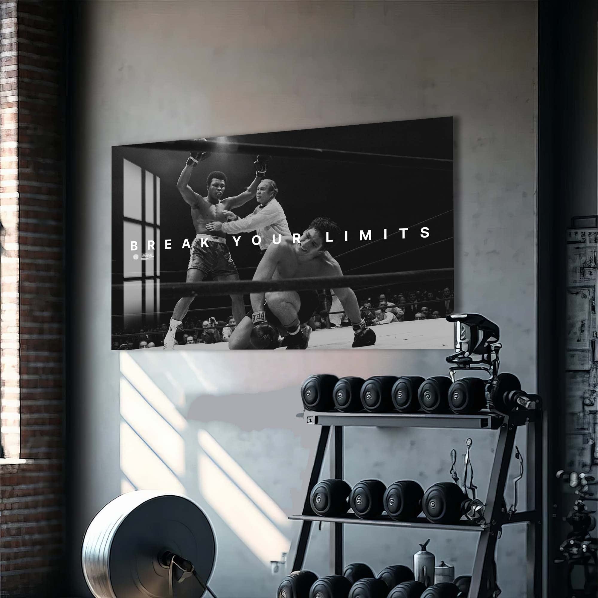 Artronauts Glass Print Muhammad Ali - Break Your Limits