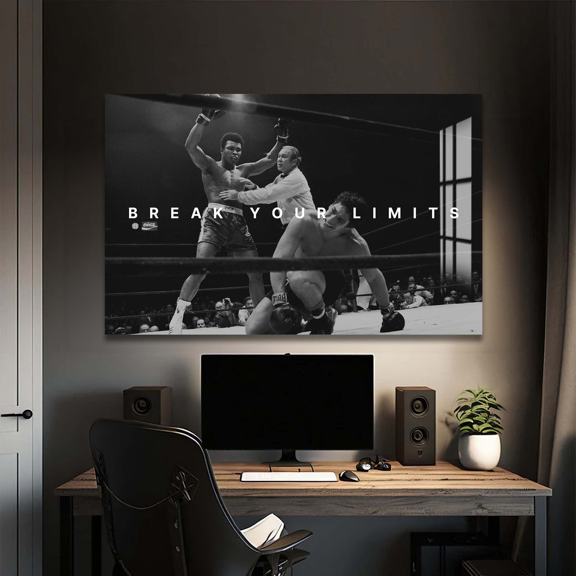 Artronauts Glass Print Muhammad Ali - Break Your Limits