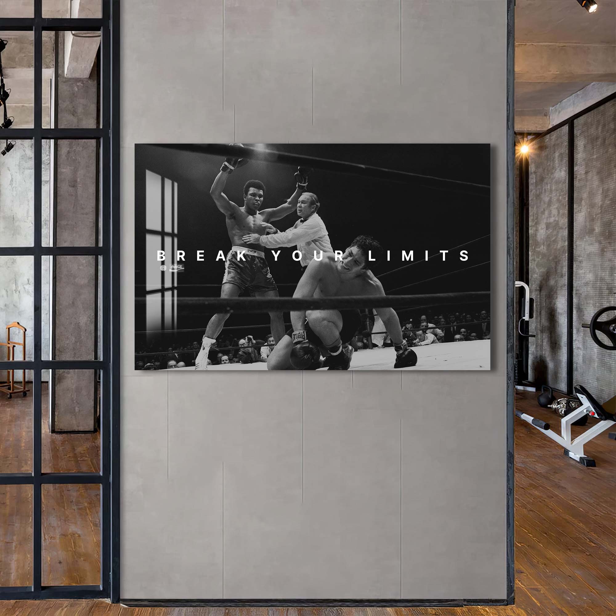 Artronauts Glass Print Muhammad Ali - Break Your Limits