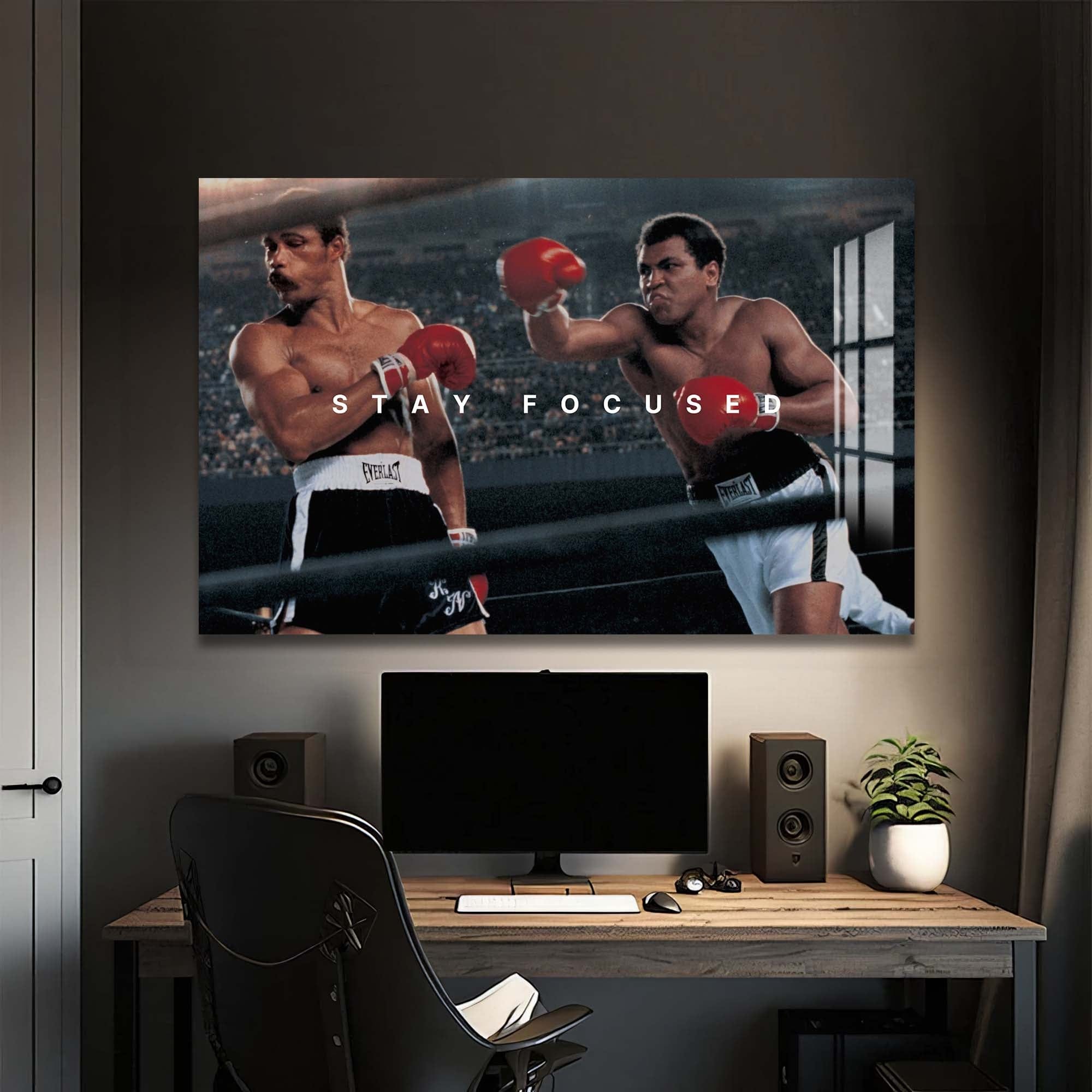 Artronauts Glass Print Muhammad Ali - Stay Focused