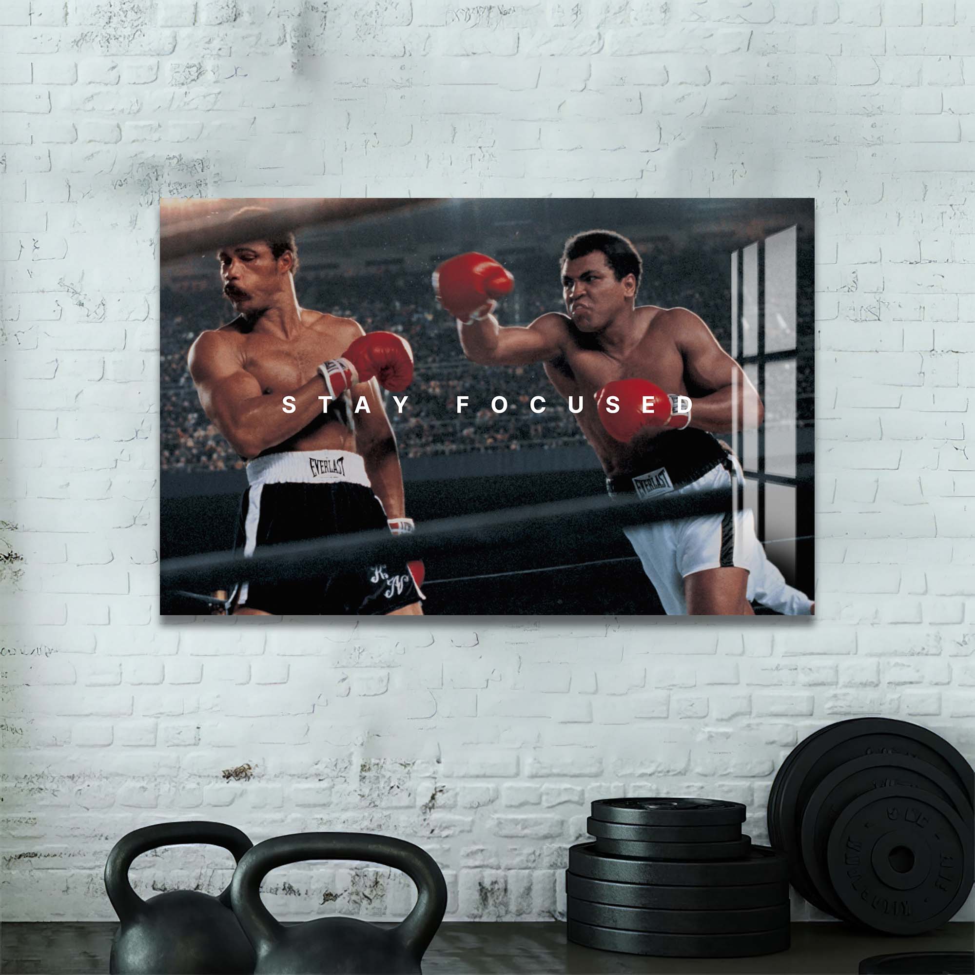 Artronauts Glass Print Muhammad Ali - Stay Focused