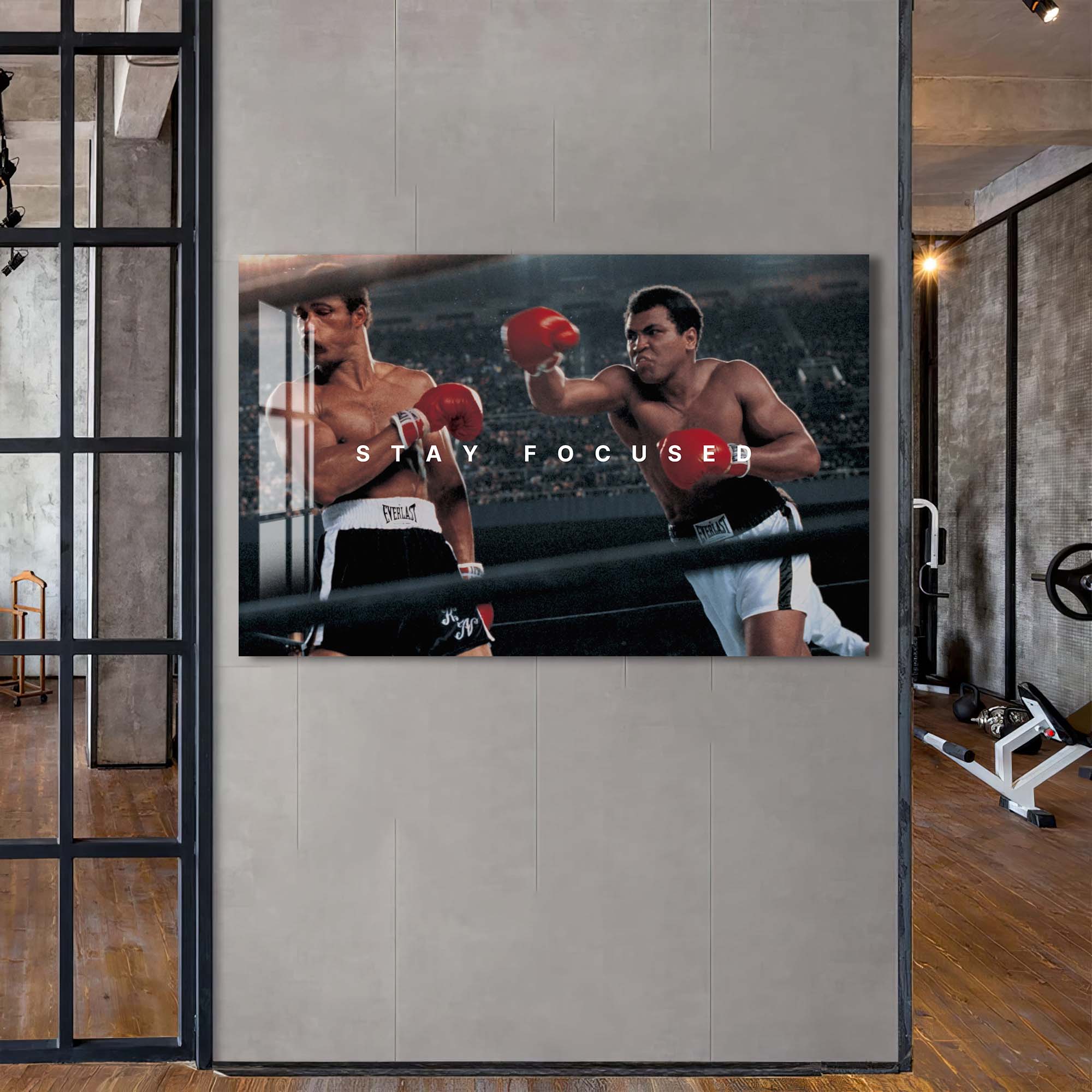 Artronauts Glass Print Muhammad Ali - Stay Focused