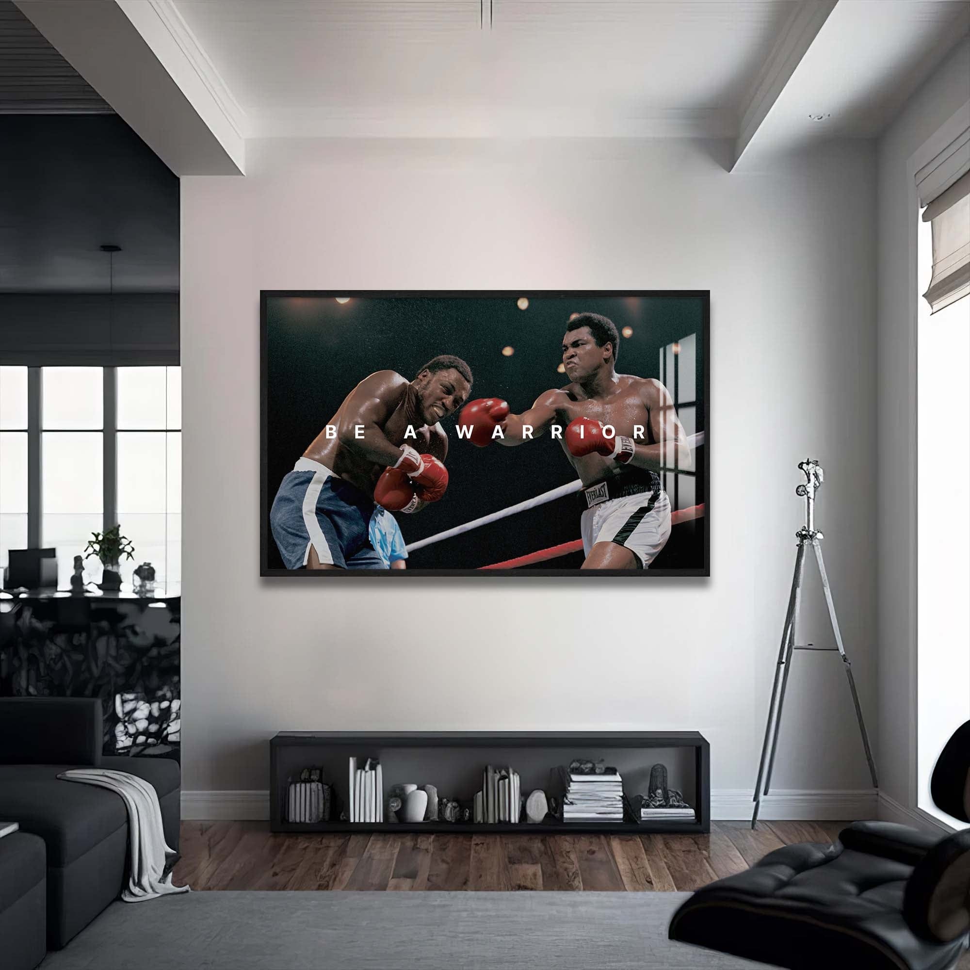 Artronauts Glass Print 72x46 cm | 28.3"x18.1" / Black Muhammad Ali - Be A Warrior