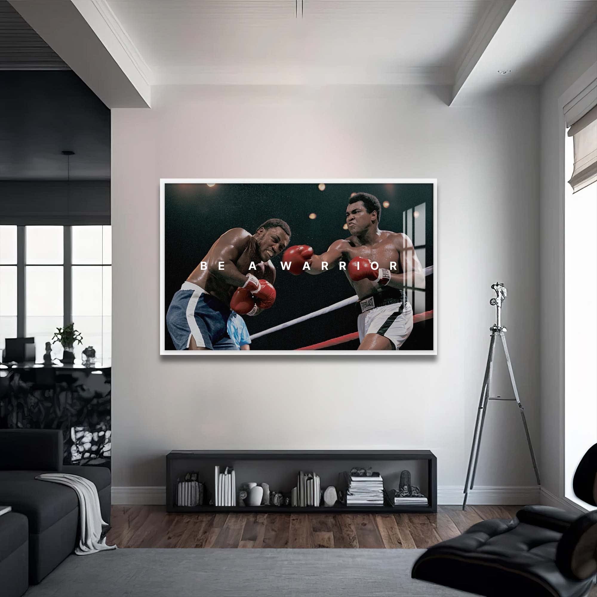 Artronauts Glass Print 72x46 cm | 28.3"x18.1" / White Muhammad Ali - Be A Warrior