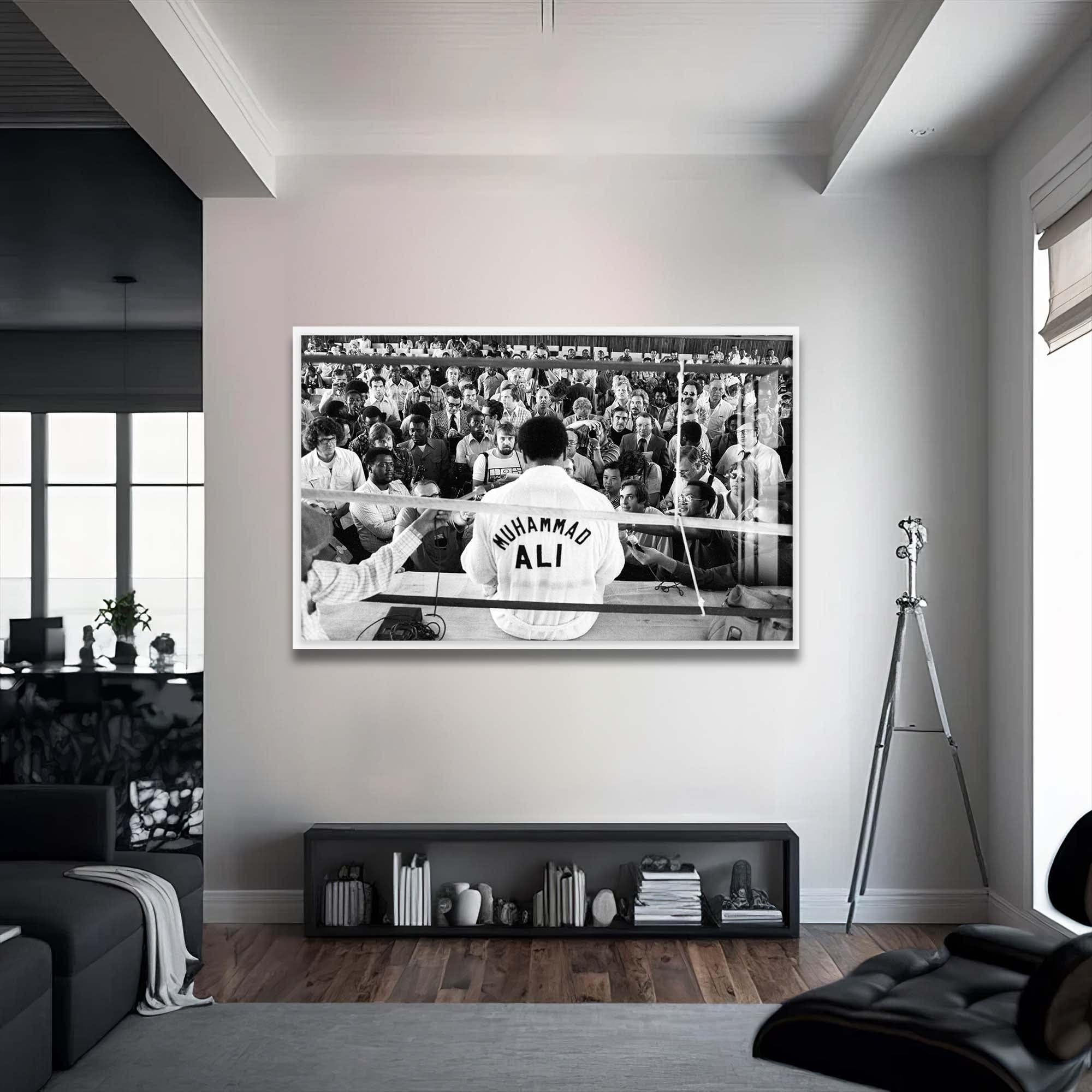 Artronauts Glass Print 72x46 cm | 28.3"x18.1" / White Muhammad Ali - Press