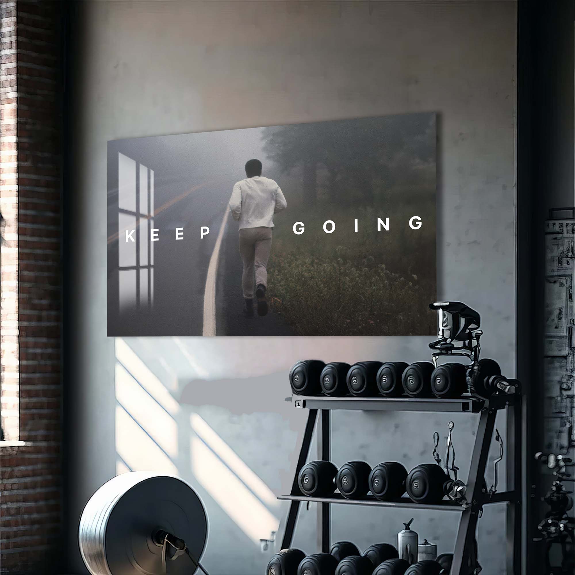 Artronauts Glass Print Muhammad Ali - Keep Going