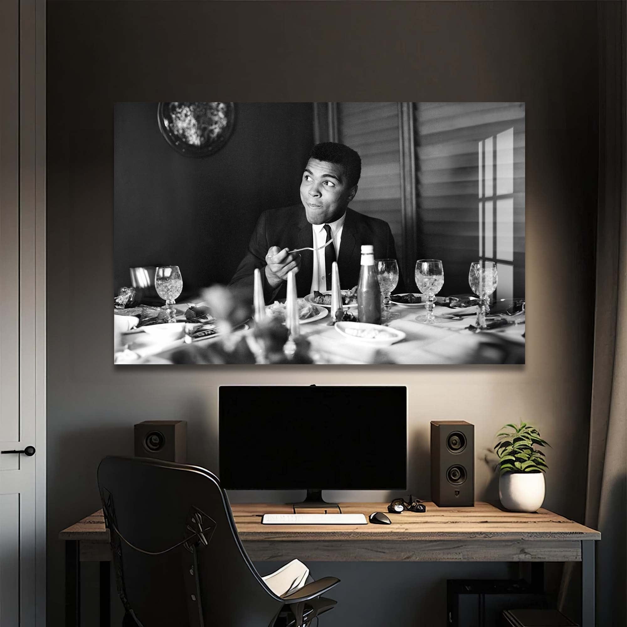 Artronauts Glass Print Muhammad Ali - Dinner