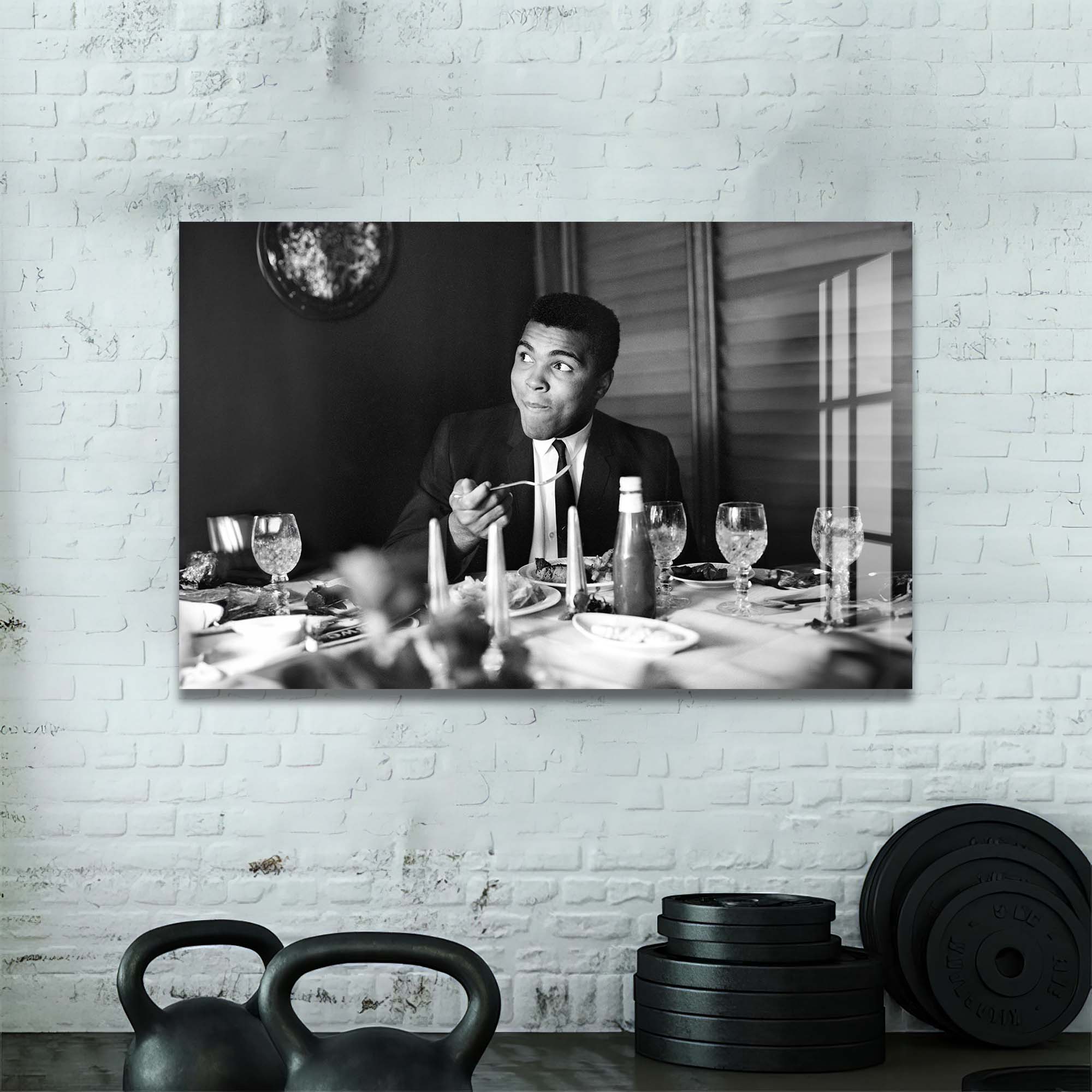 Artronauts Glass Print Muhammad Ali - Dinner