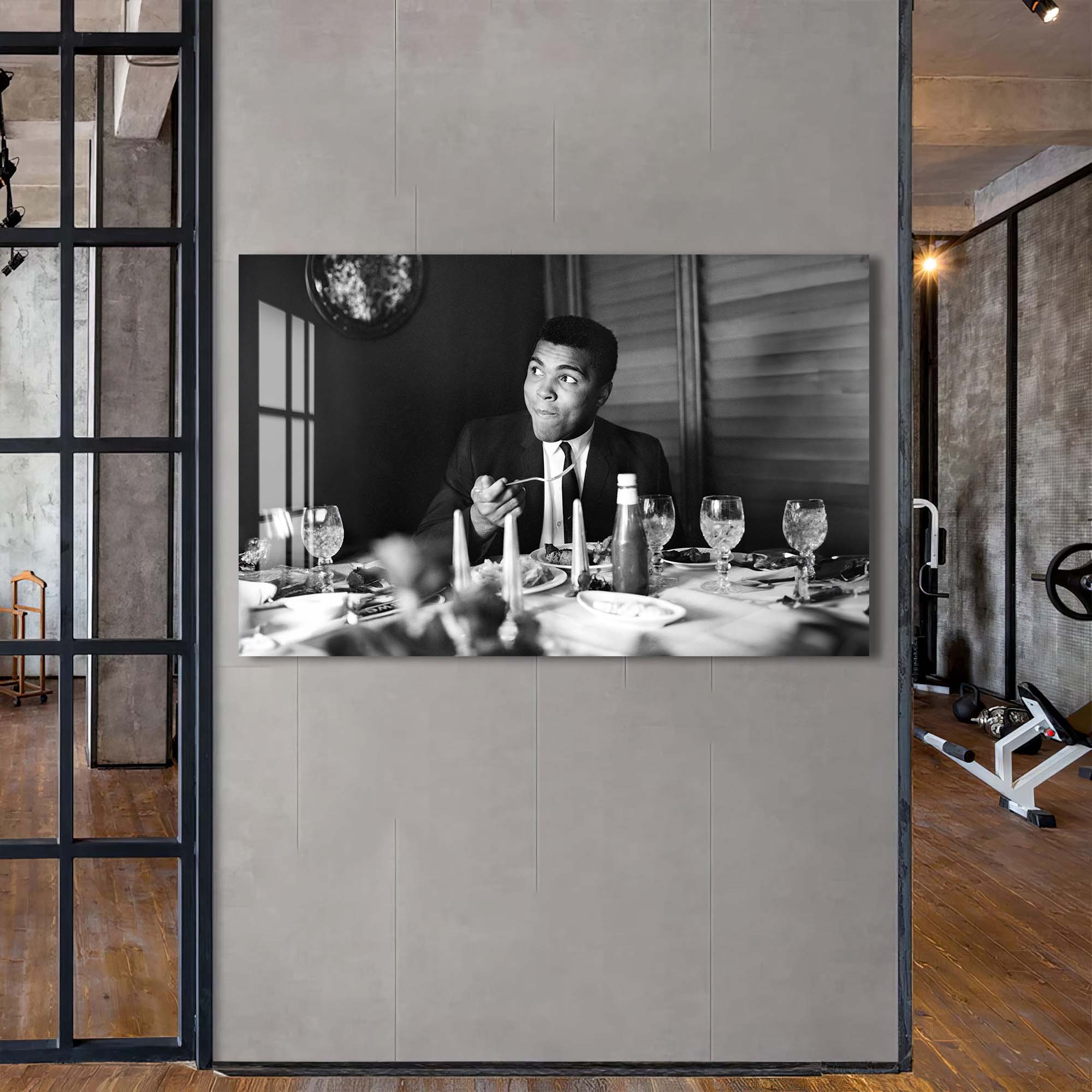 Artronauts Glass Print Muhammad Ali - Dinner