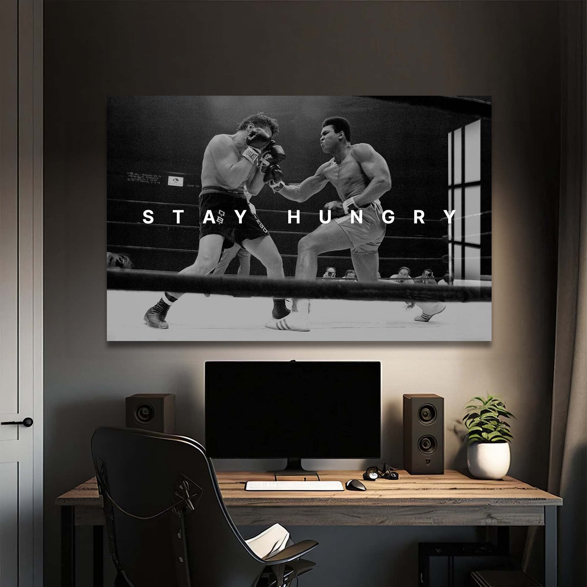 Artronauts Glass Print Muhammad Ali - Stay Hungry